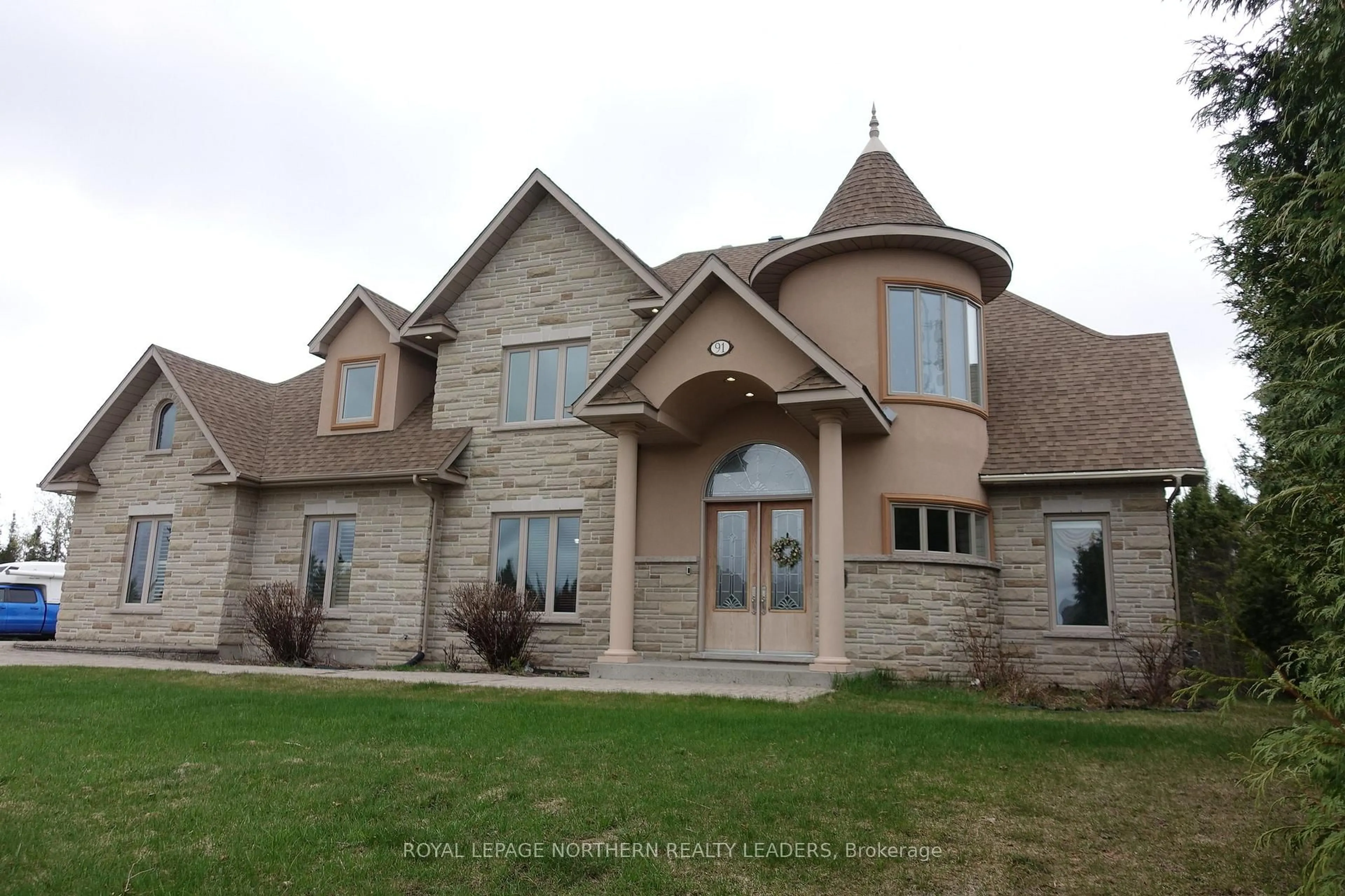 Home with brick exterior material, building for 91 Conrad Crt, Timmins Ontario P4N 8S5