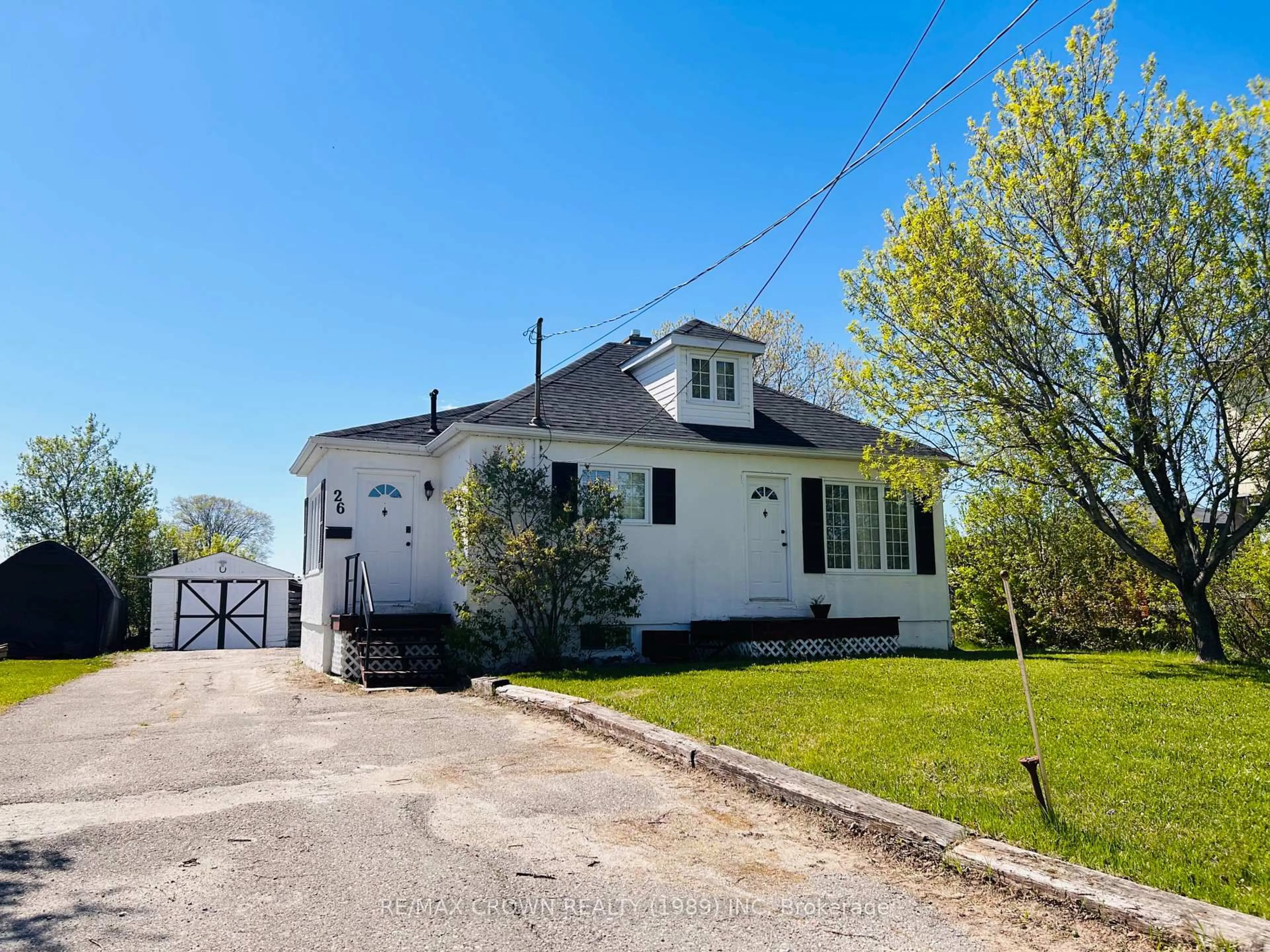 A pic from outside/outdoor area/front of a property/back of a property/a pic from drone, street for 26 Frontenac Cres, Kapuskasing Ontario P5N 2H8
