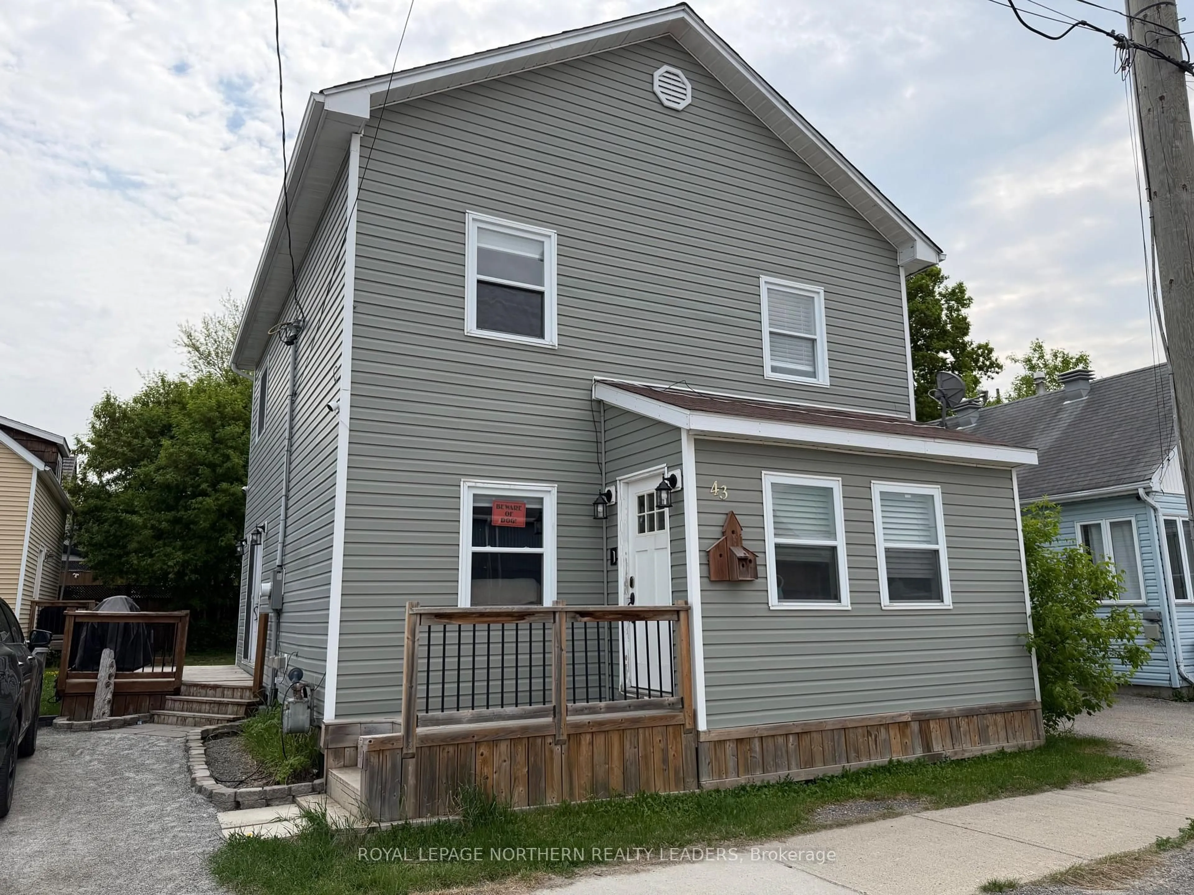 Home with vinyl exterior material, street for 43 Legion Dr, Timmins Ontario P0N 1H0