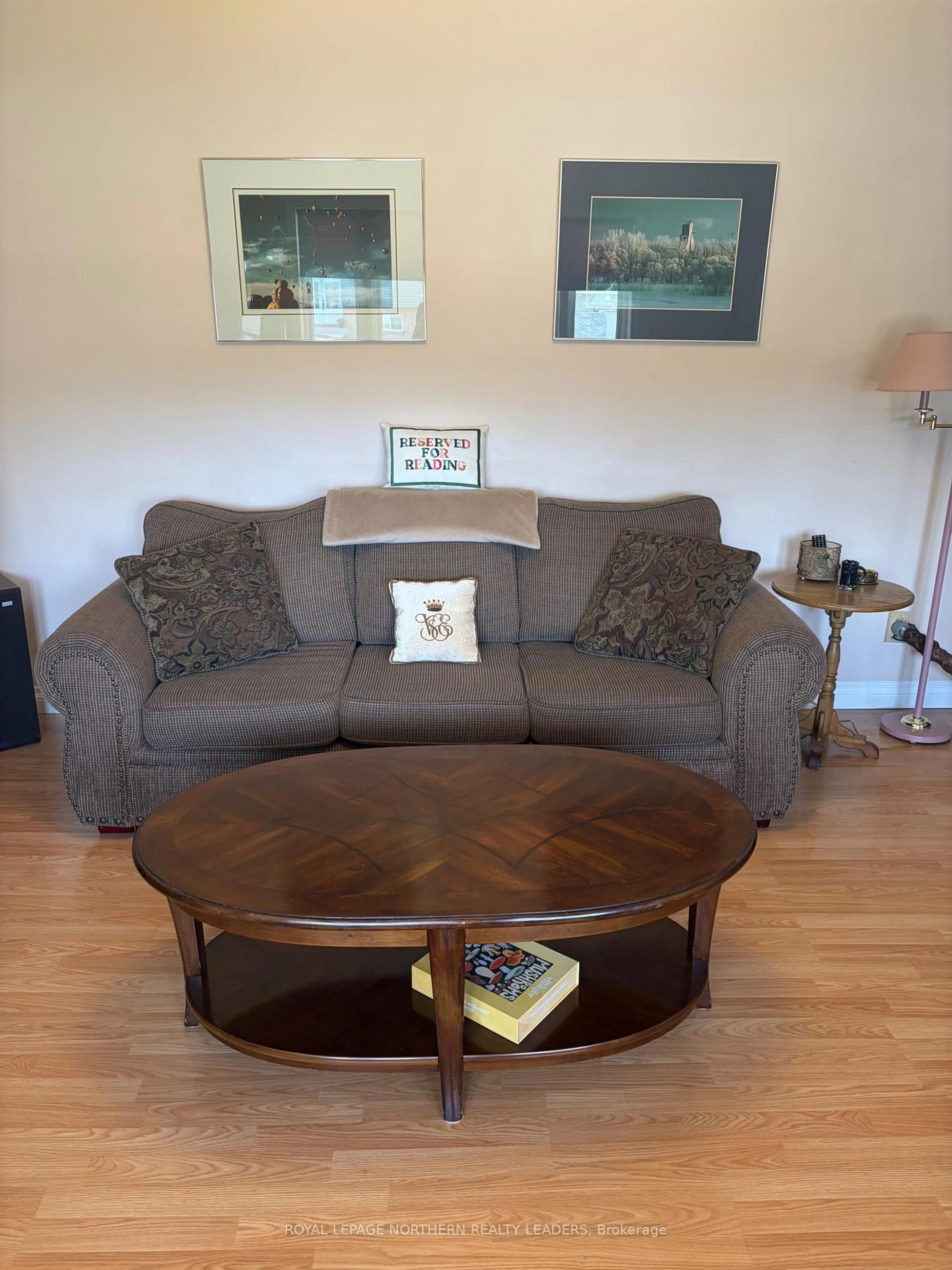 Living room with furniture, wood/laminate floor for 146 Bonaventure Dr, Timmins Ontario P4R 1L4