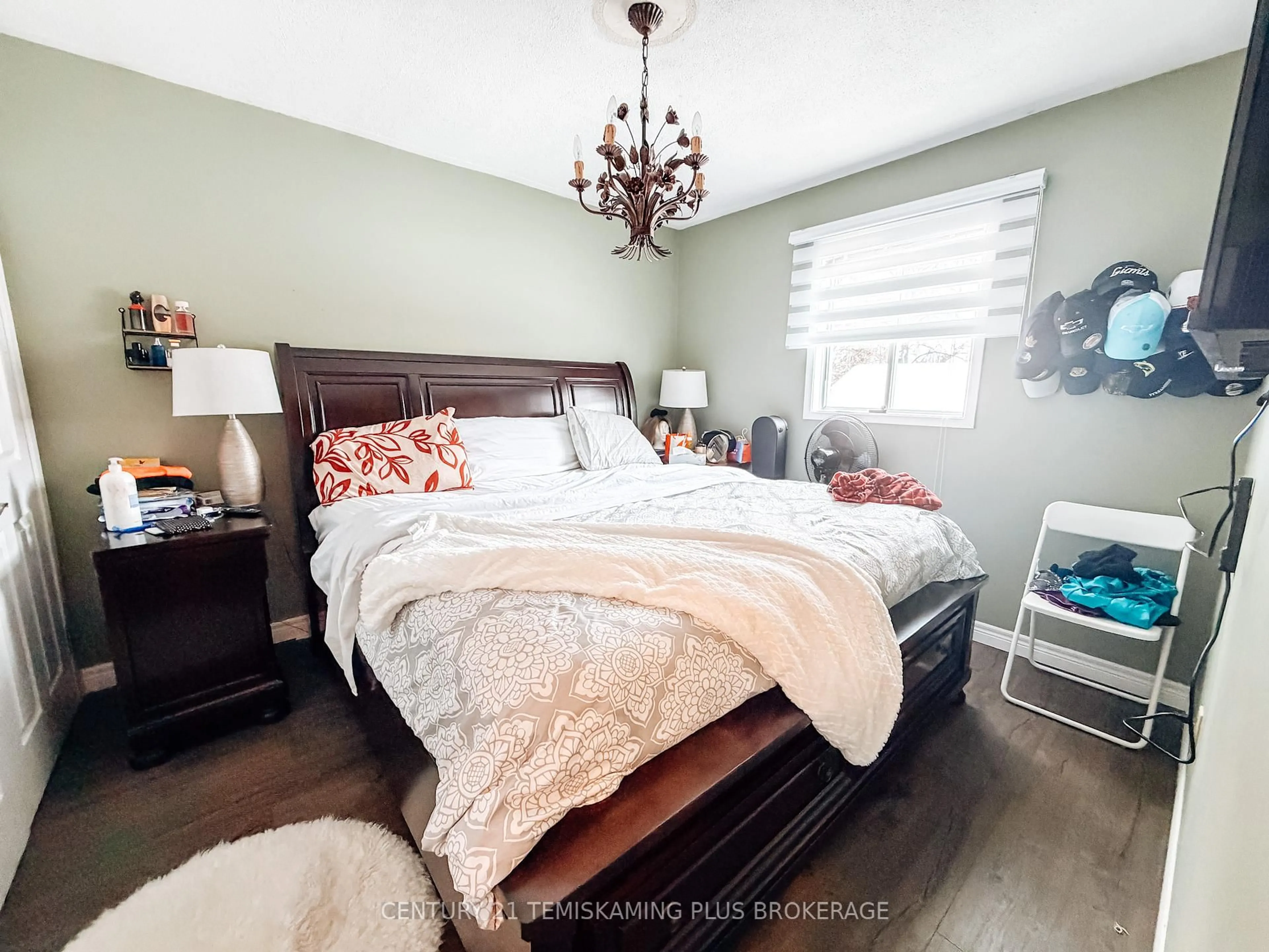 Bedroom with bed, wood/laminate floor for 162 Rebecca St, Temiskaming Shores Ontario P0J 1P0