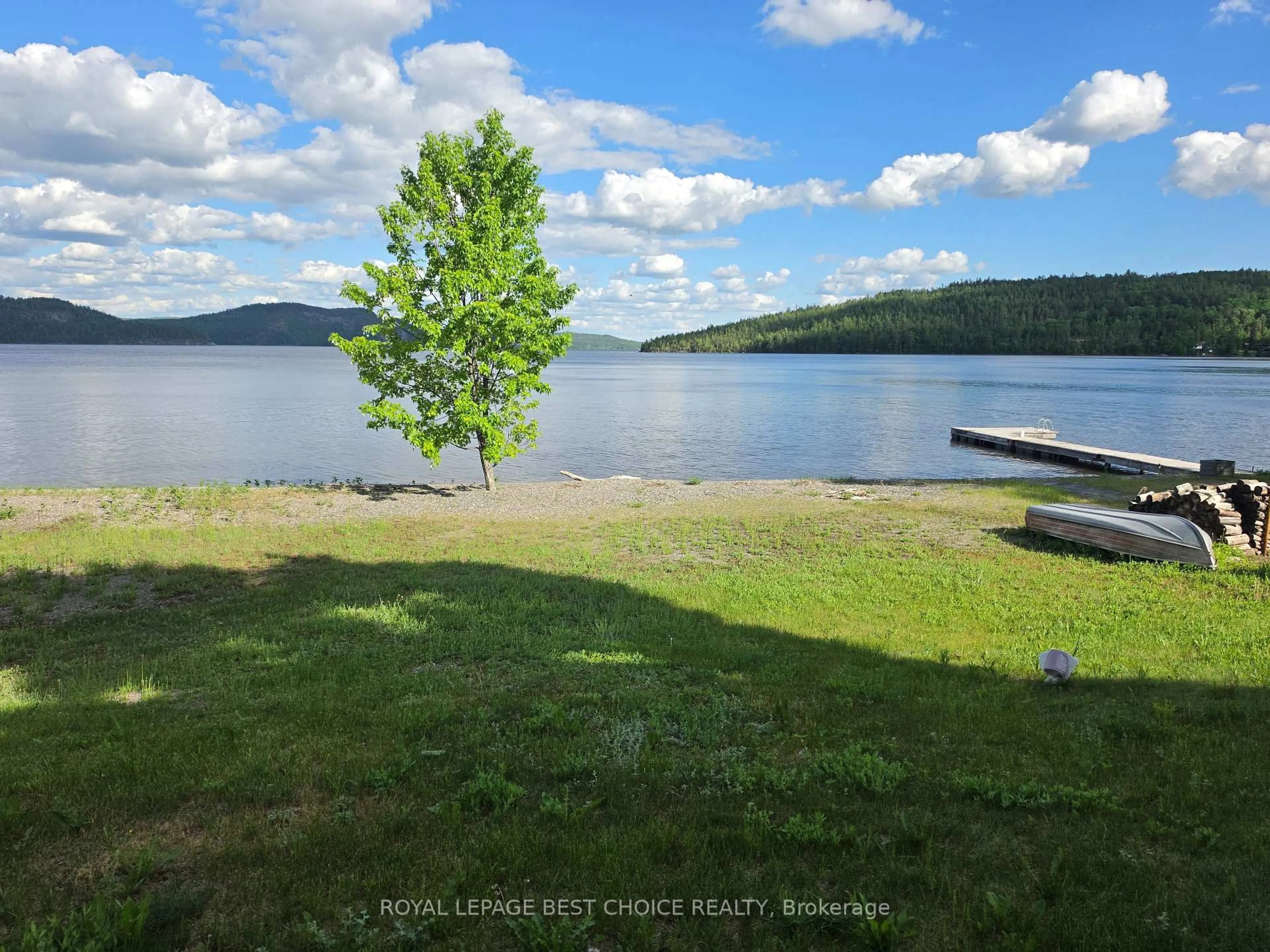 A pic from outside/outdoor area/front of a property/back of a property/a pic from drone, water/lake/river/ocean view for 581115 Old Mission Rd, Timiskaming Ontario P0J 1R0