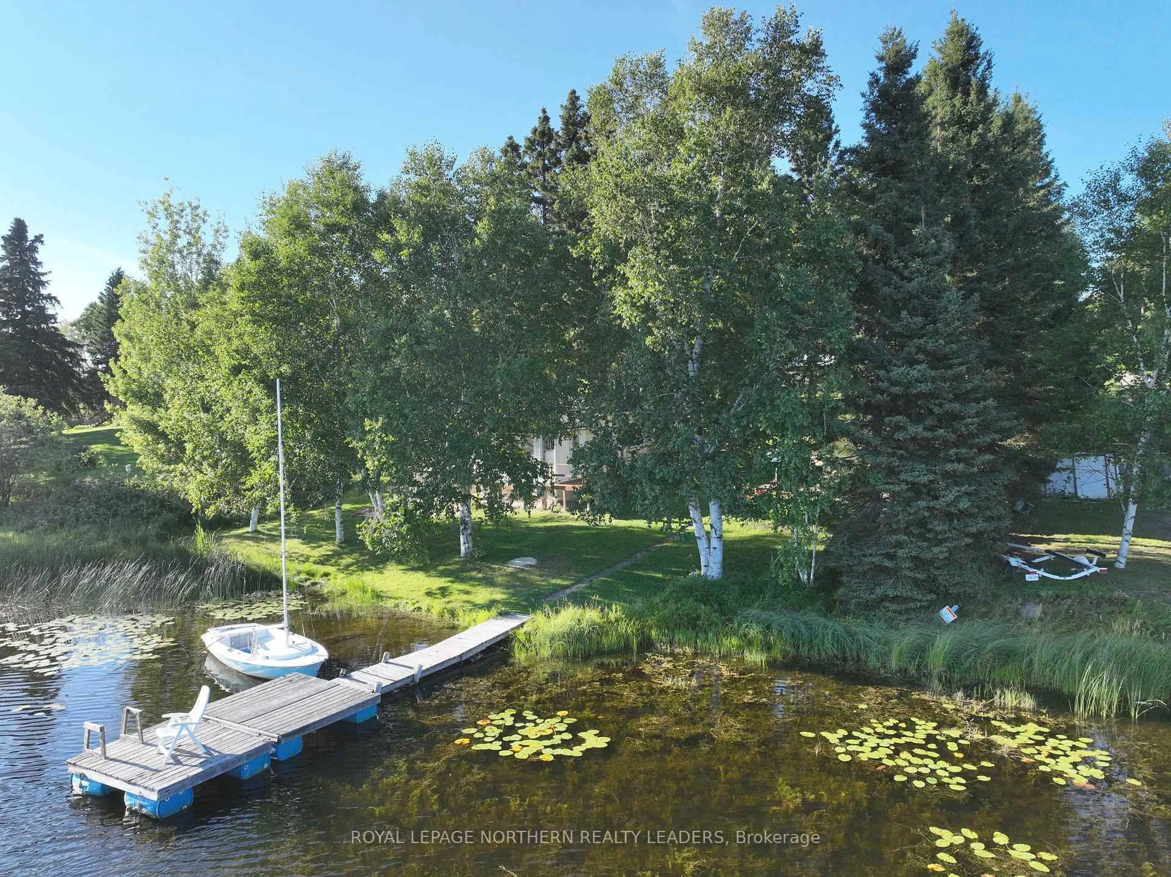 A pic from outside/outdoor area/front of a property/back of a property/a pic from drone, water/lake/river/ocean view for 1029 Finn Rd, Timmins Ontario P0N 1A0