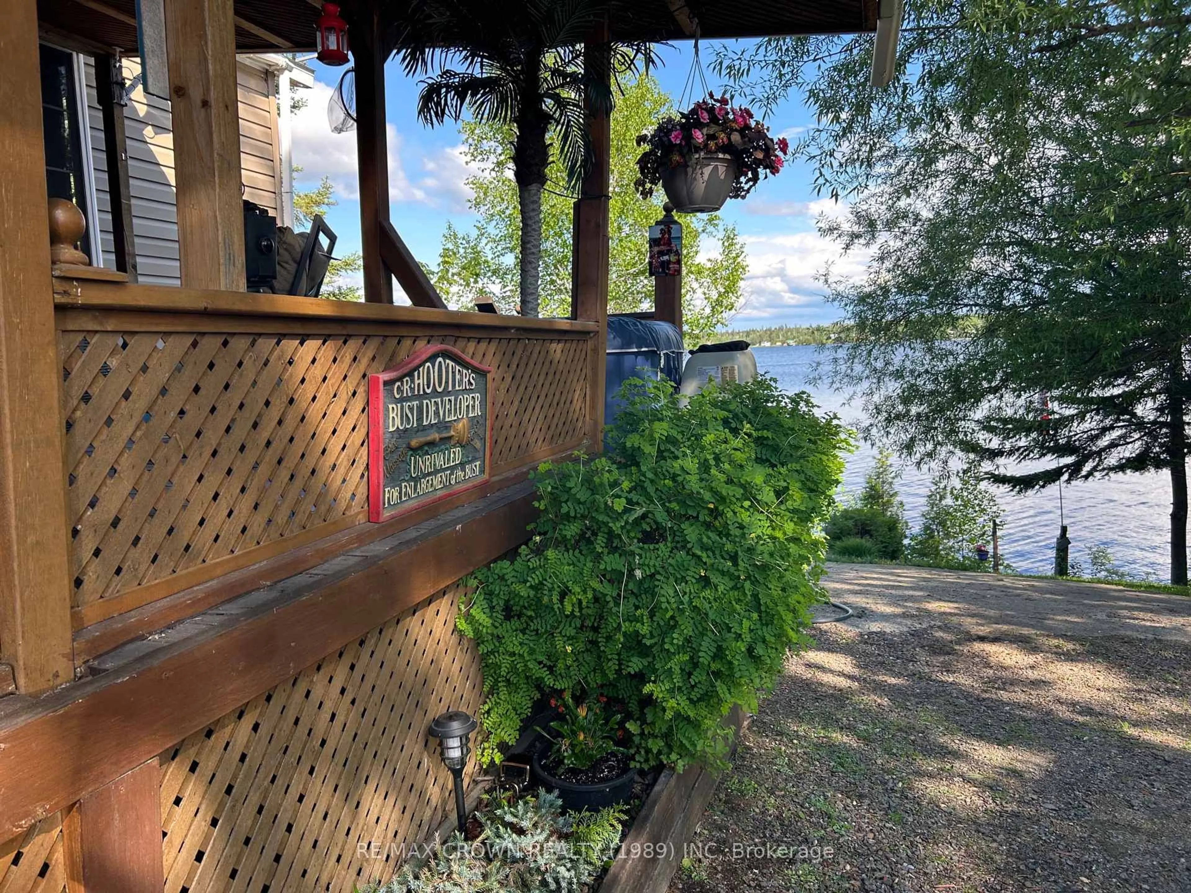 Patio, water/lake/river/ocean view for 219 Lefebvre Peninsula, Remi Lake, Moonbeam Rd, Kapuskasing Ontario P0L 1V0