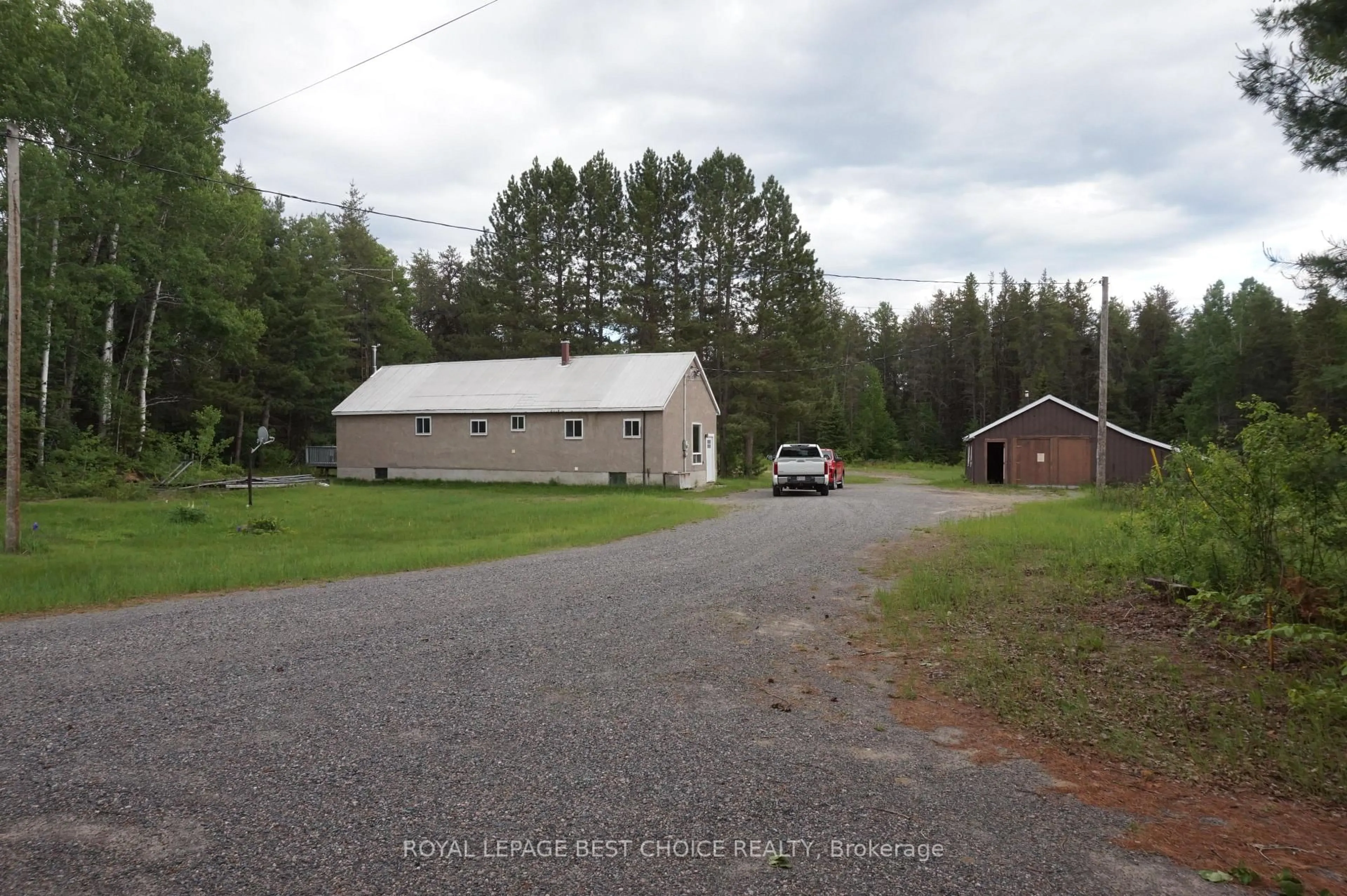 A pic from outside/outdoor area/front of a property/back of a property/a pic from drone, unknown for 918008-918012 Portage Bay Rd, Coleman Ontario P0J 1C0