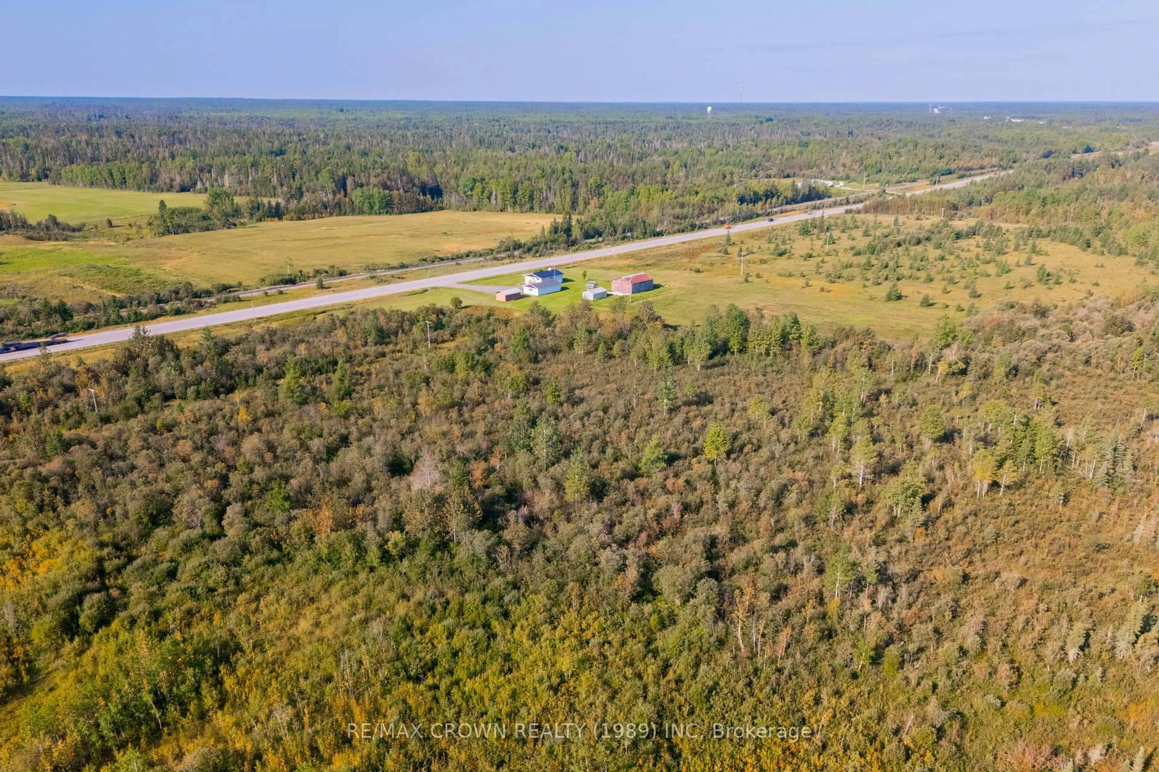 A pic from outside/outdoor area/front of a property/back of a property/a pic from drone, forest/trees view for 14 LOT CON 9 HIGHWAY 11 #Haggart, Smooth Rock Falls Ontario P0L 2B0