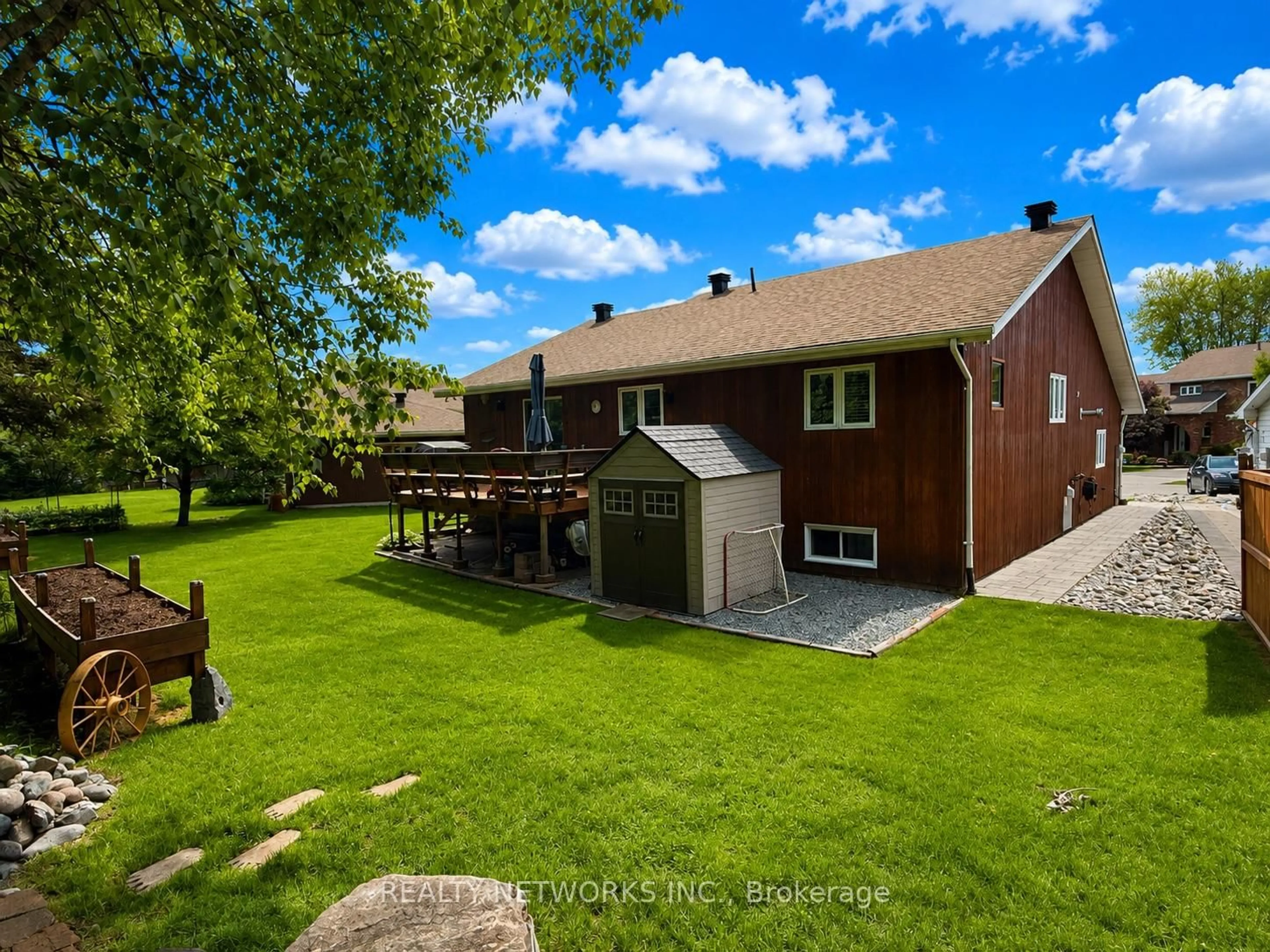 A pic from outside/outdoor area/front of a property/back of a property/a pic from drone, water/lake/river/ocean view for 104 Bergeron Crt, Timmins Ontario P0N 1K0