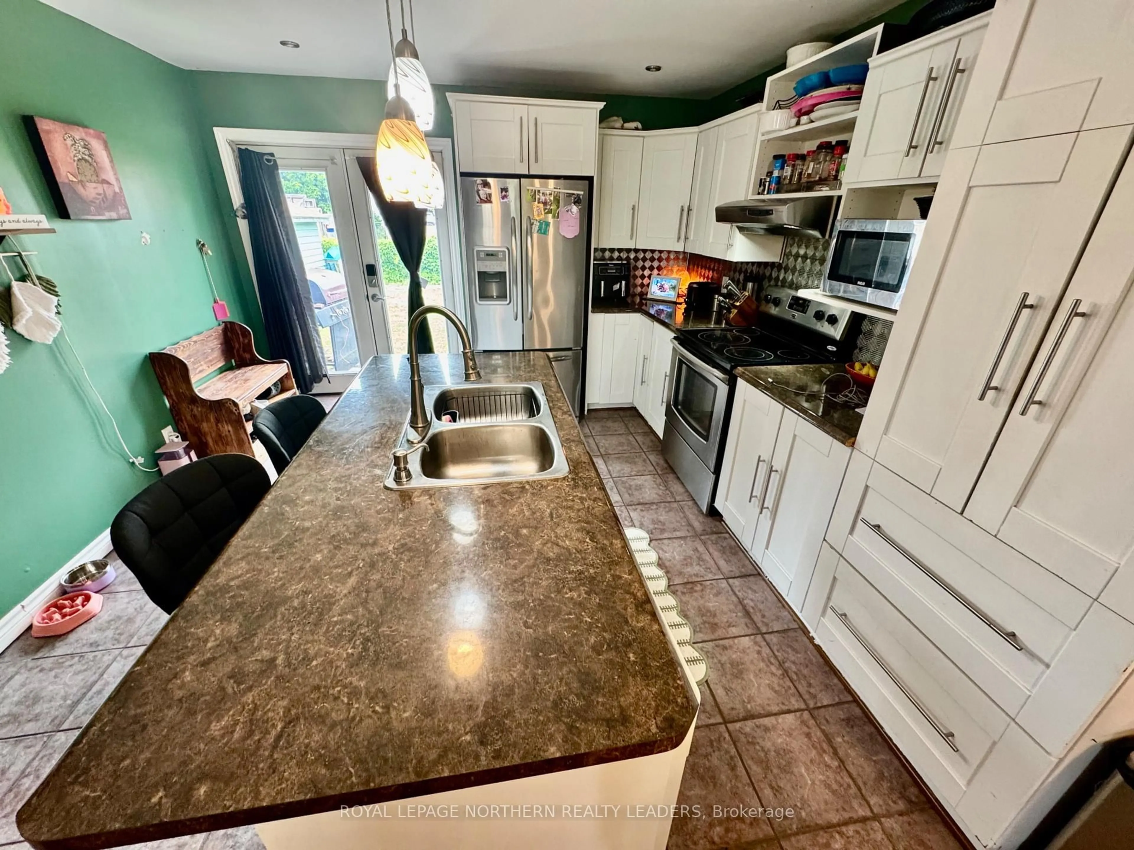 Open concept kitchen, ceramic/tile floor for 76 Bloor Ave, Timmins Ontario P0N 1H0