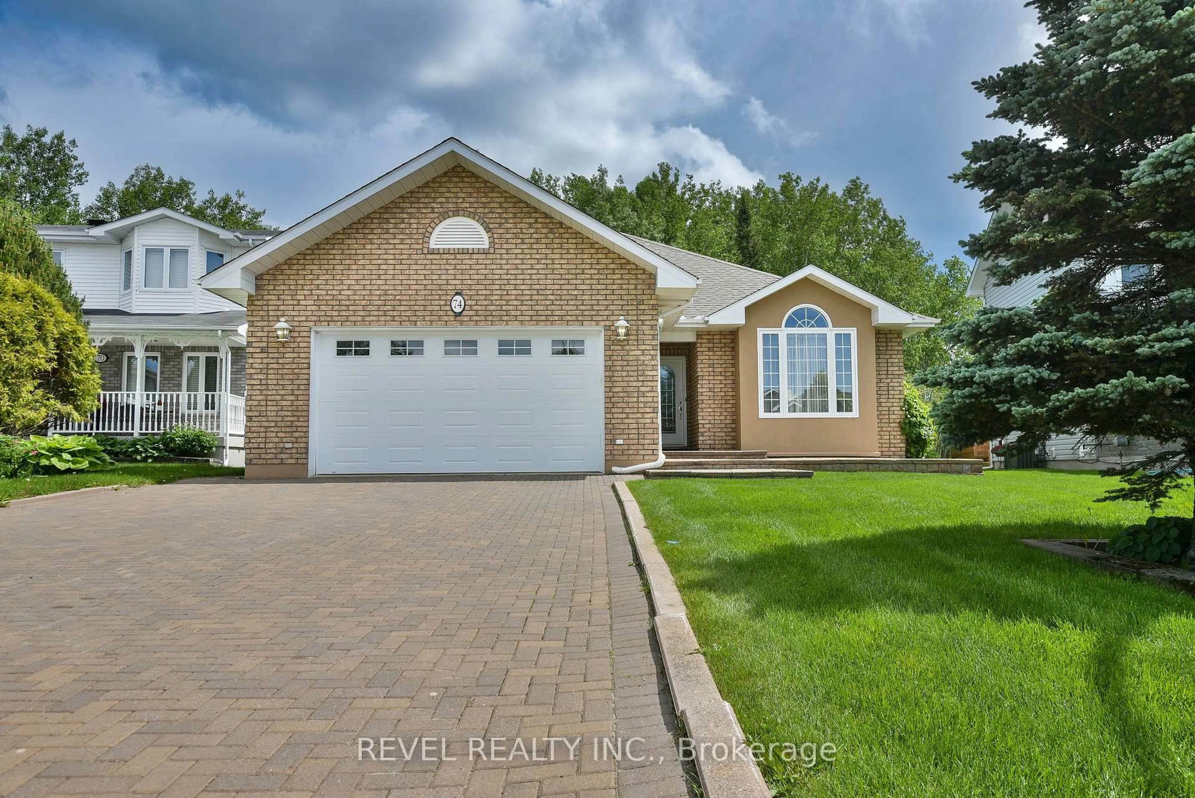 Home with brick exterior material, street for 74 Mascioli Blvd, Timmins Ontario P4P 1H8