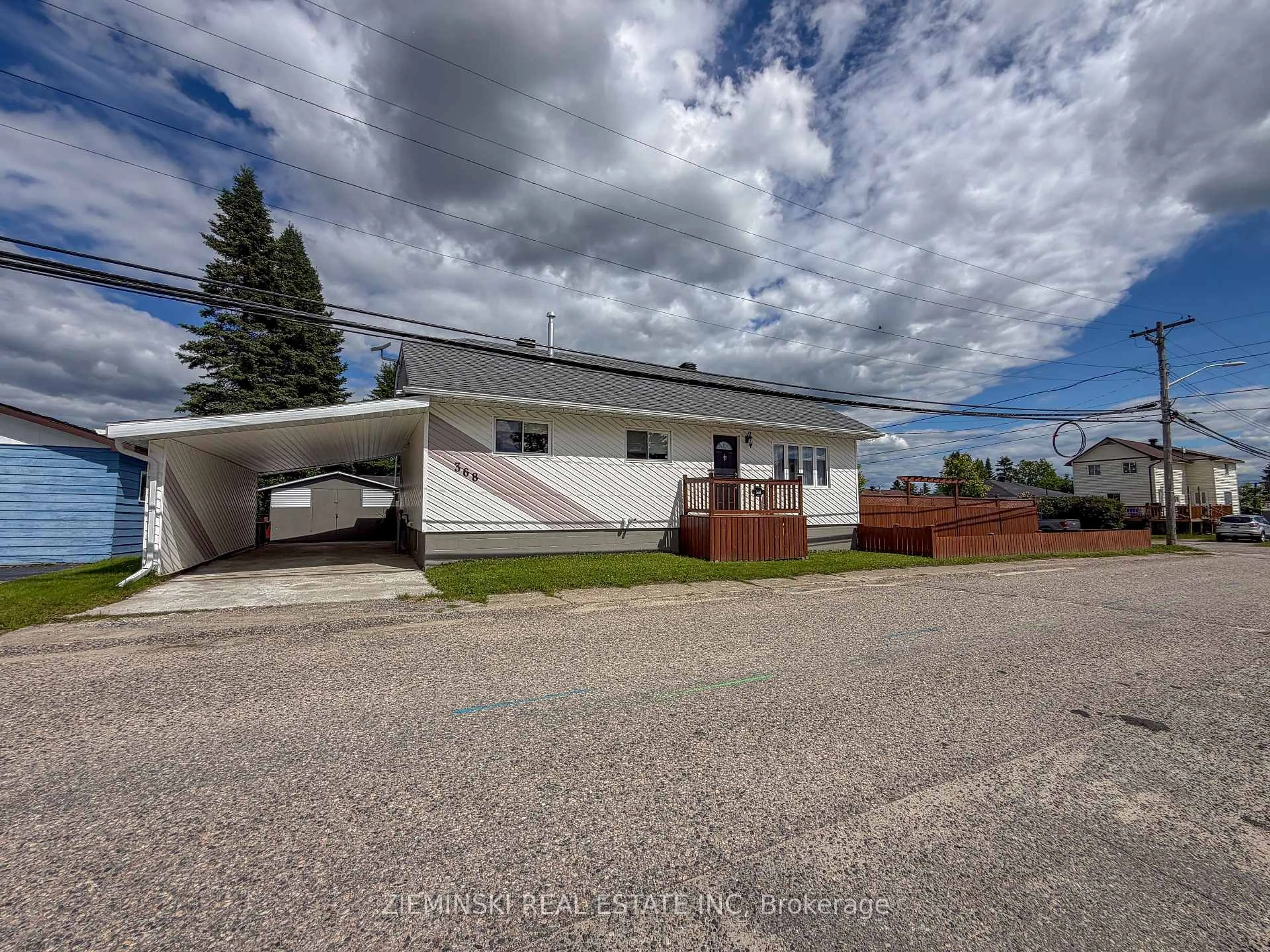 A pic from outside/outdoor area/front of a property/back of a property/a pic from drone, unknown for 368 D'Iberville Ave, Iroquois Falls Ontario P0K 1G0