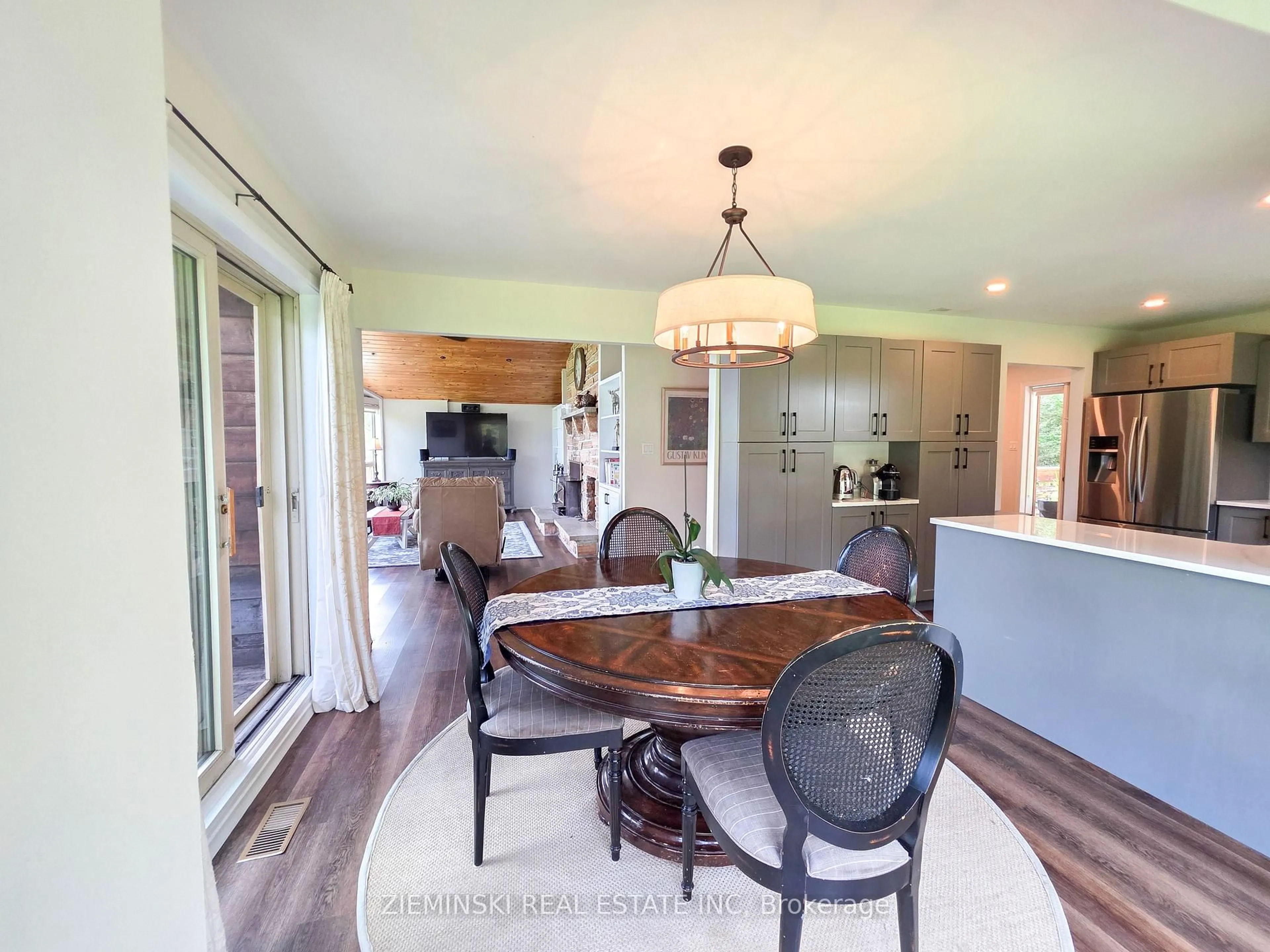 Open concept kitchen, wood/laminate floor for 134 HWY 570 Sesekinika, Kirkland Lake Ontario P0K 1S0