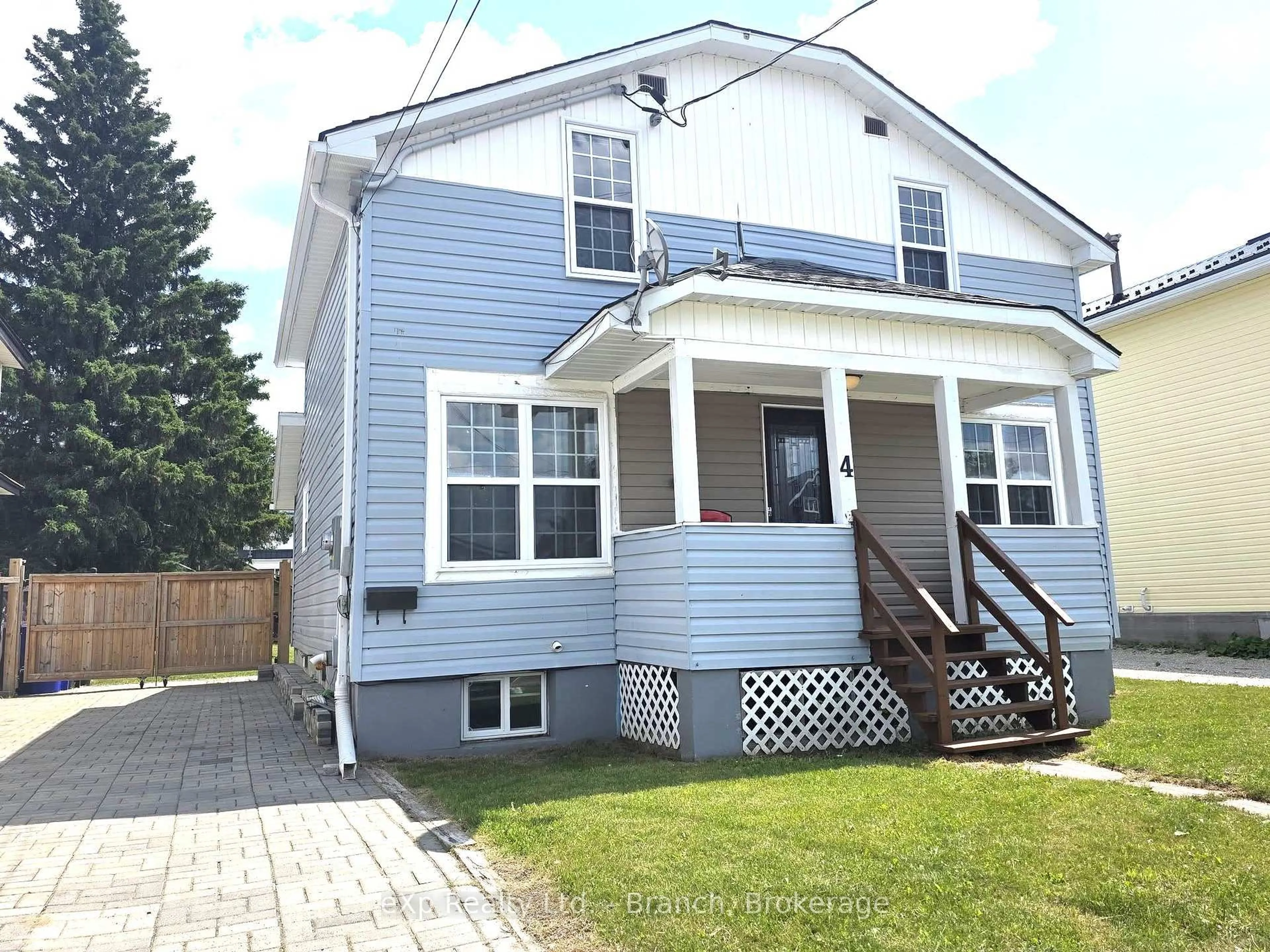 Home with vinyl exterior material, street for 4 Baron St, Kirkland Lake Ontario P2N 2Y2