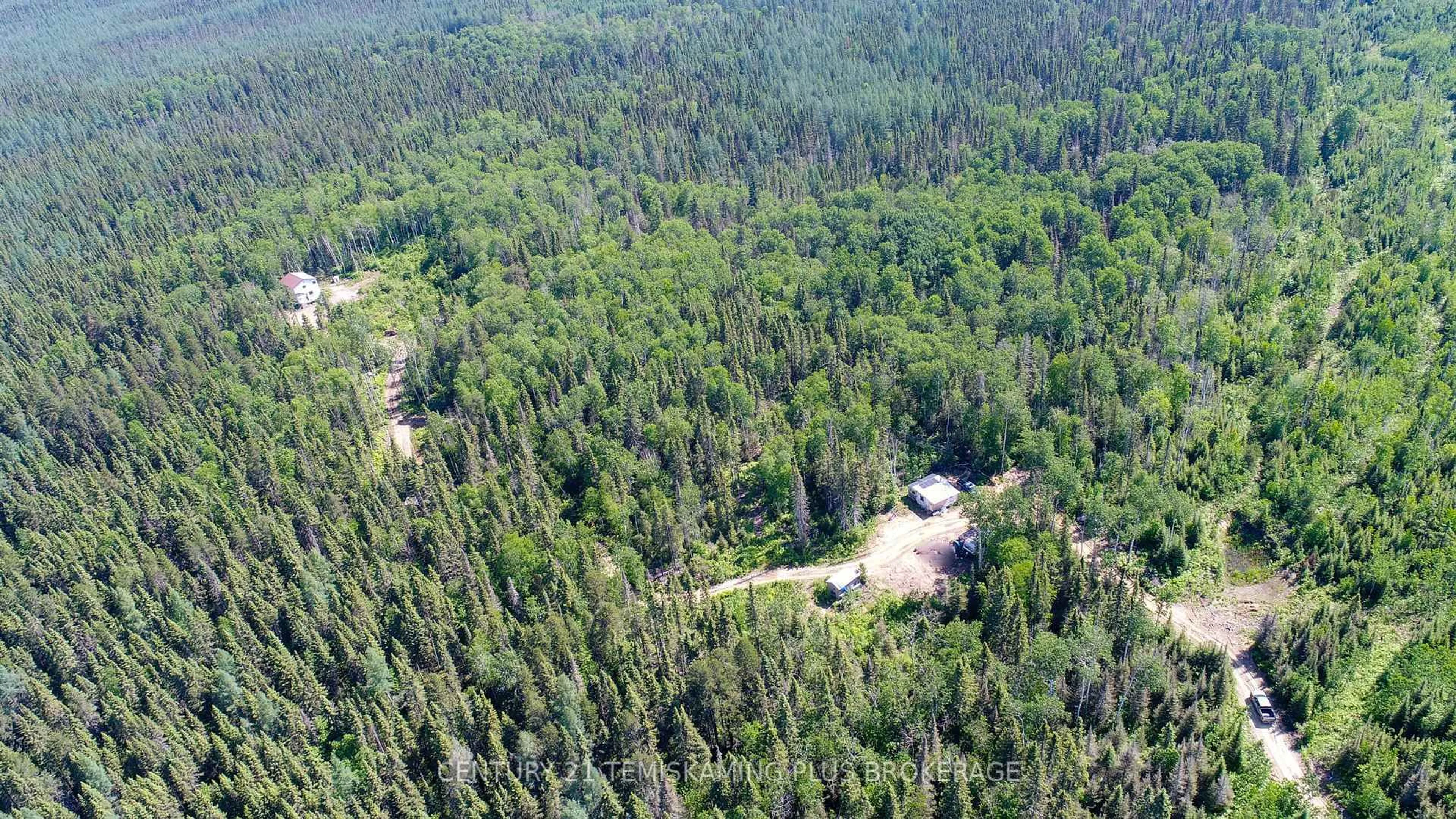 A pic from outside/outdoor area/front of a property/back of a property/a pic from drone, forest/trees view for 9 Jordash Rd, Kirkland Lake Ontario P2N 3M7