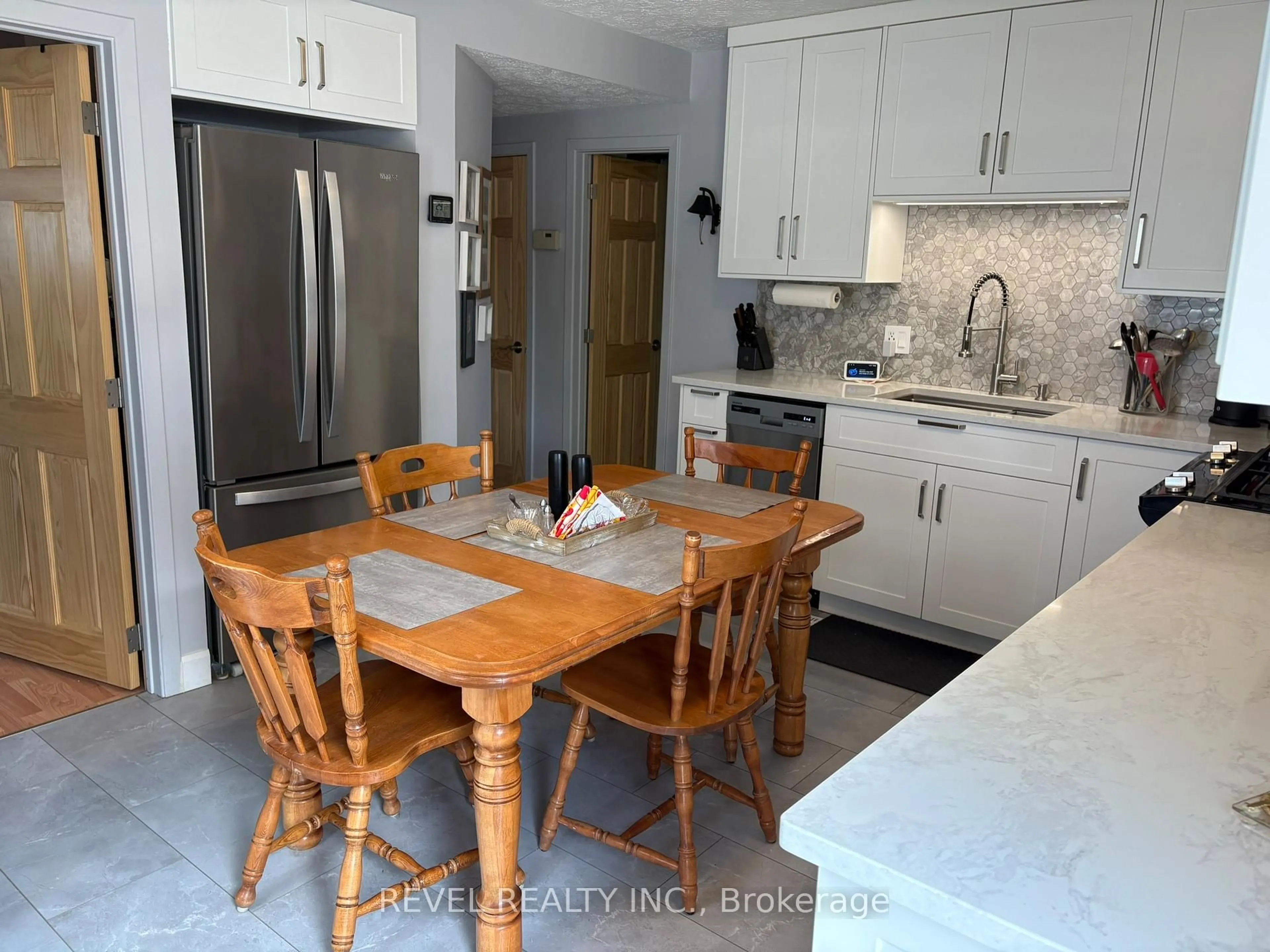 Open concept kitchen, ceramic/tile floor for 36 Stewart Ave, Kapuskasing Ontario P5N 1S2