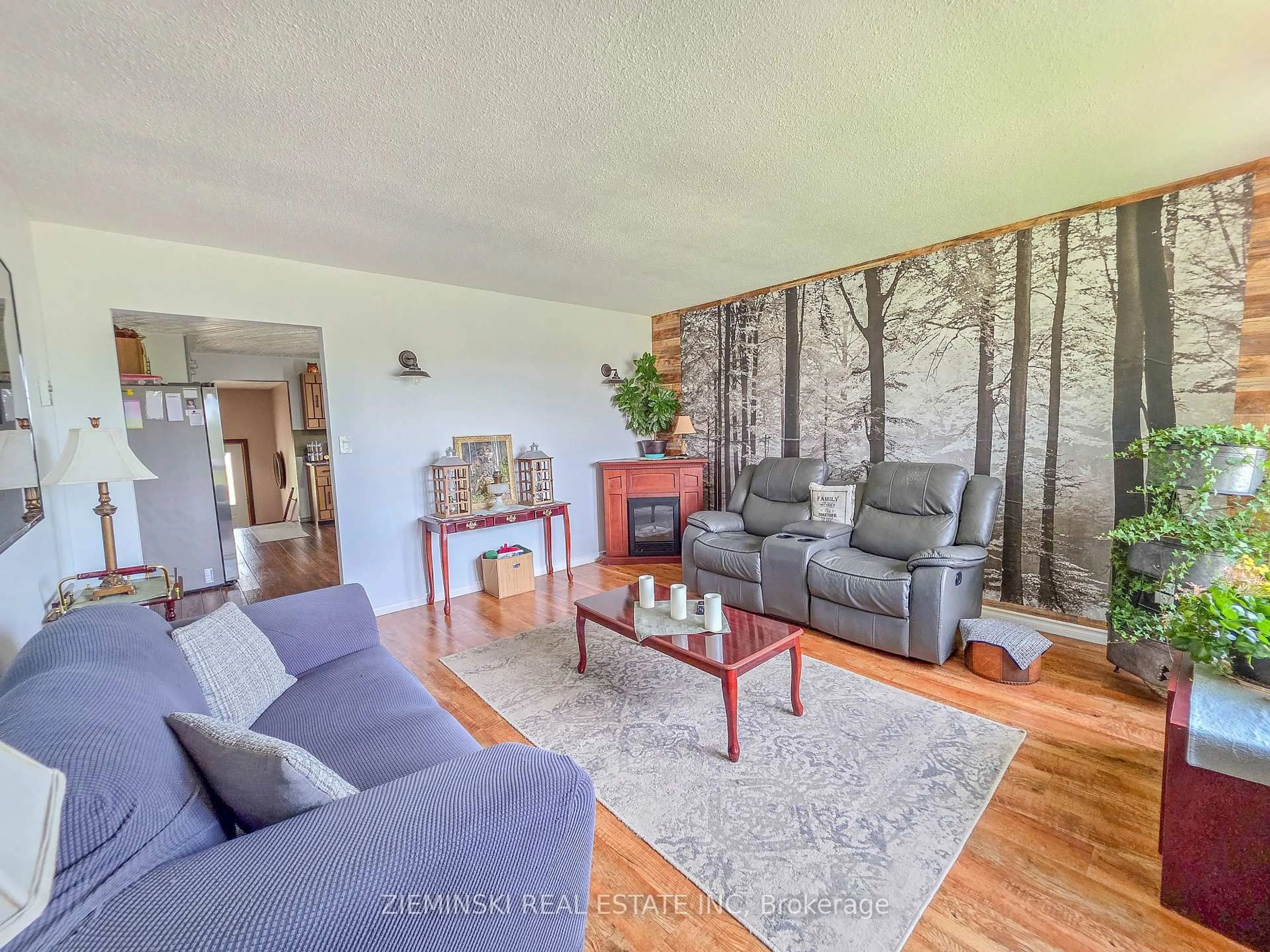 Living room with furniture, wood/laminate floor for 329 Timmins Ave, Black River-Matheson Ontario P0K 1R0