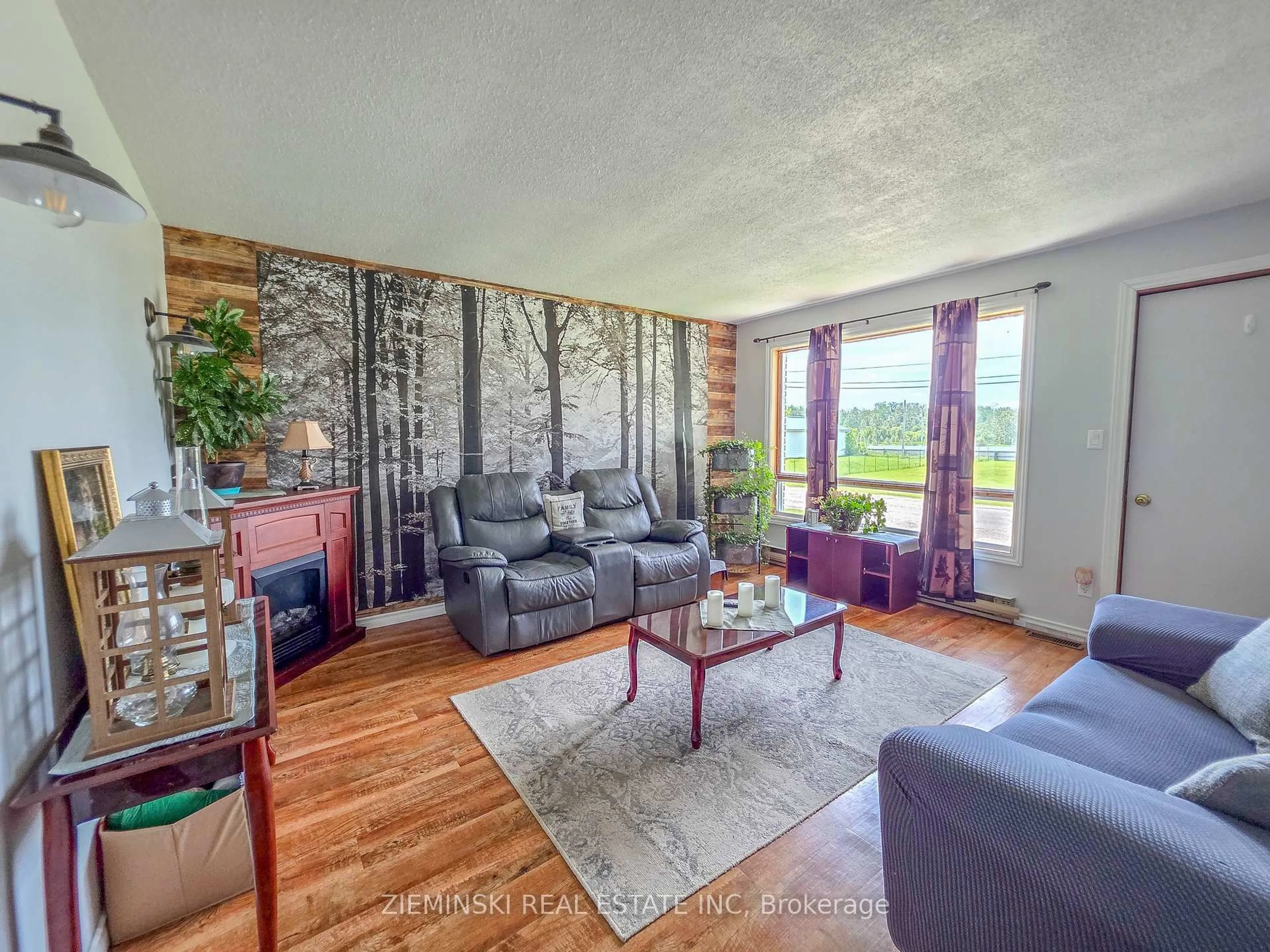 Living room with furniture, wood/laminate floor for 329 Timmins Ave, Black River-Matheson Ontario P0K 1R0