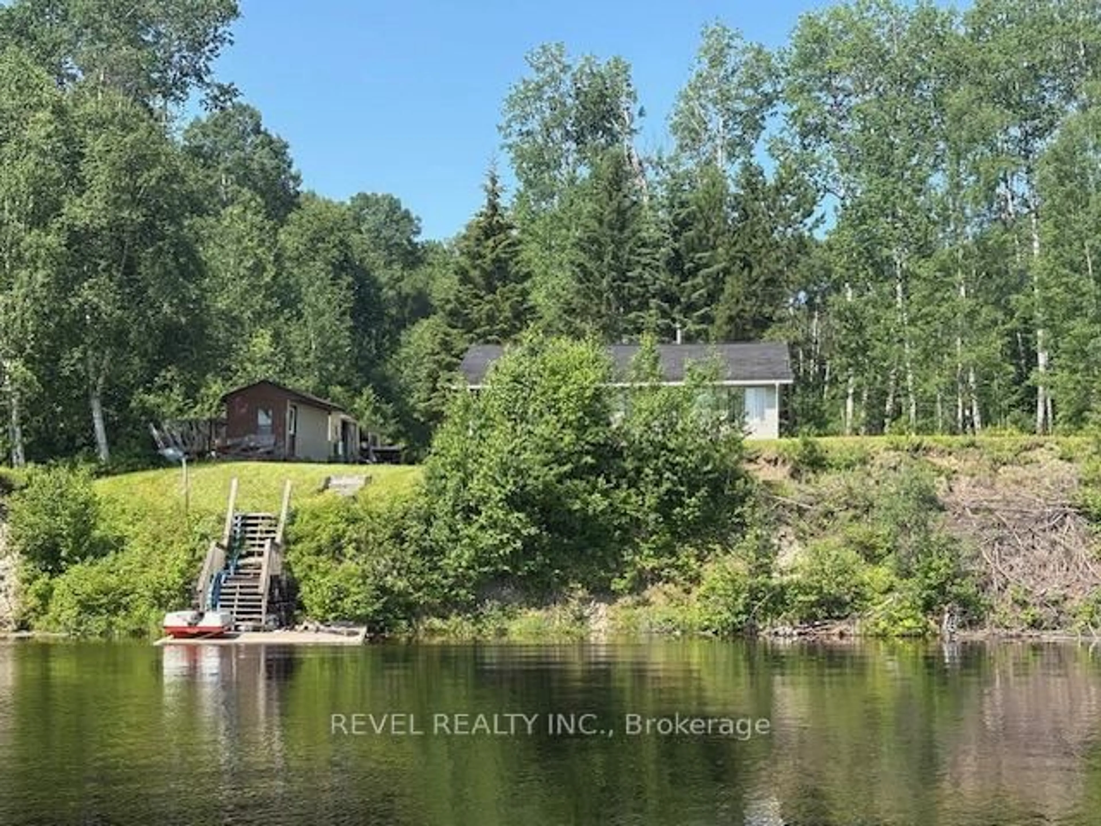 A pic from outside/outdoor area/front of a property/back of a property/a pic from drone, water/lake/river/ocean view for Lot 6 Mattagami Lake, Timmins Ontario P0N 1W0