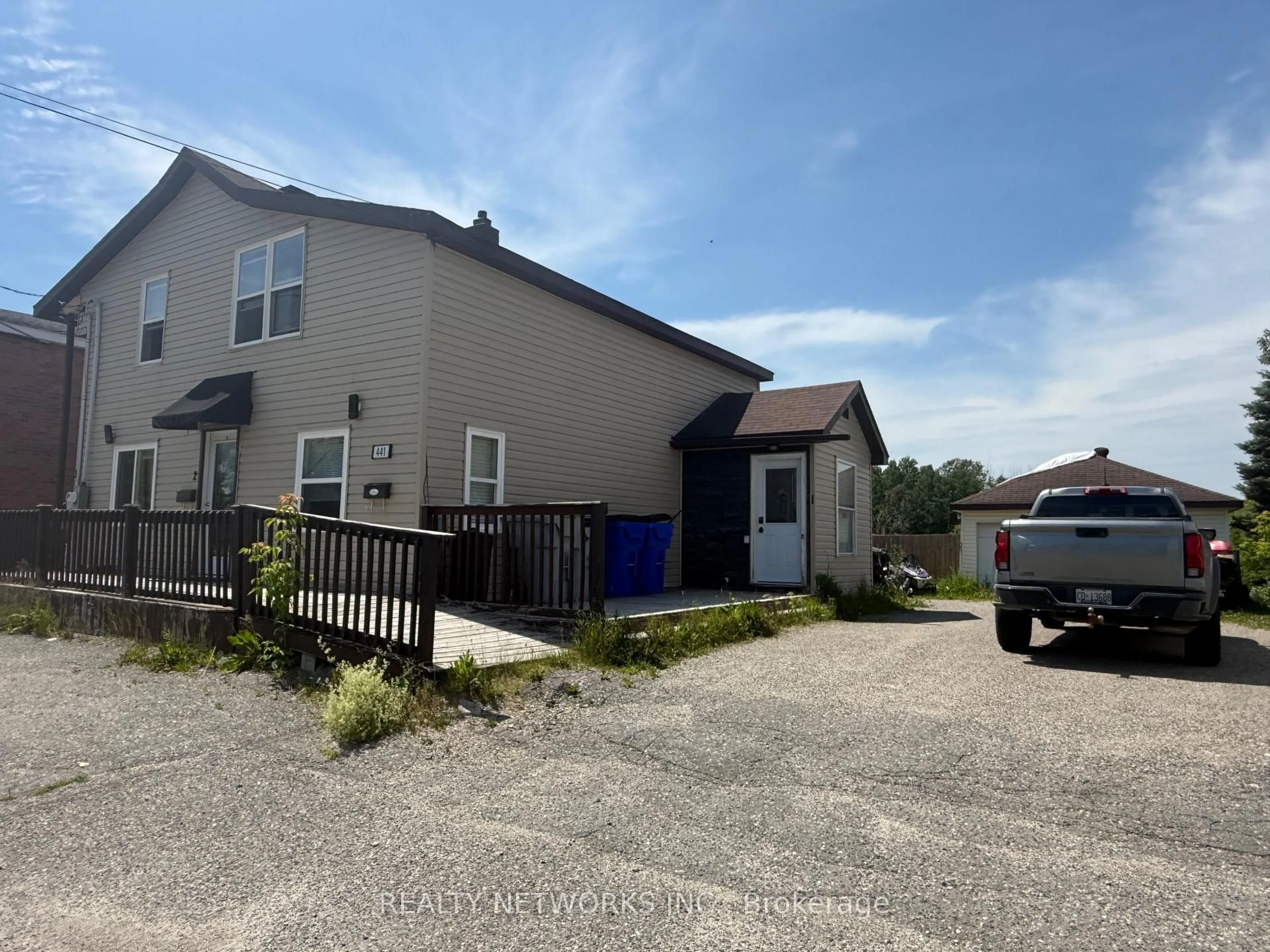 A pic from outside/outdoor area/front of a property/back of a property/a pic from drone, street for 441 Maclean Dr, Timmins Ontario P4N 4W7