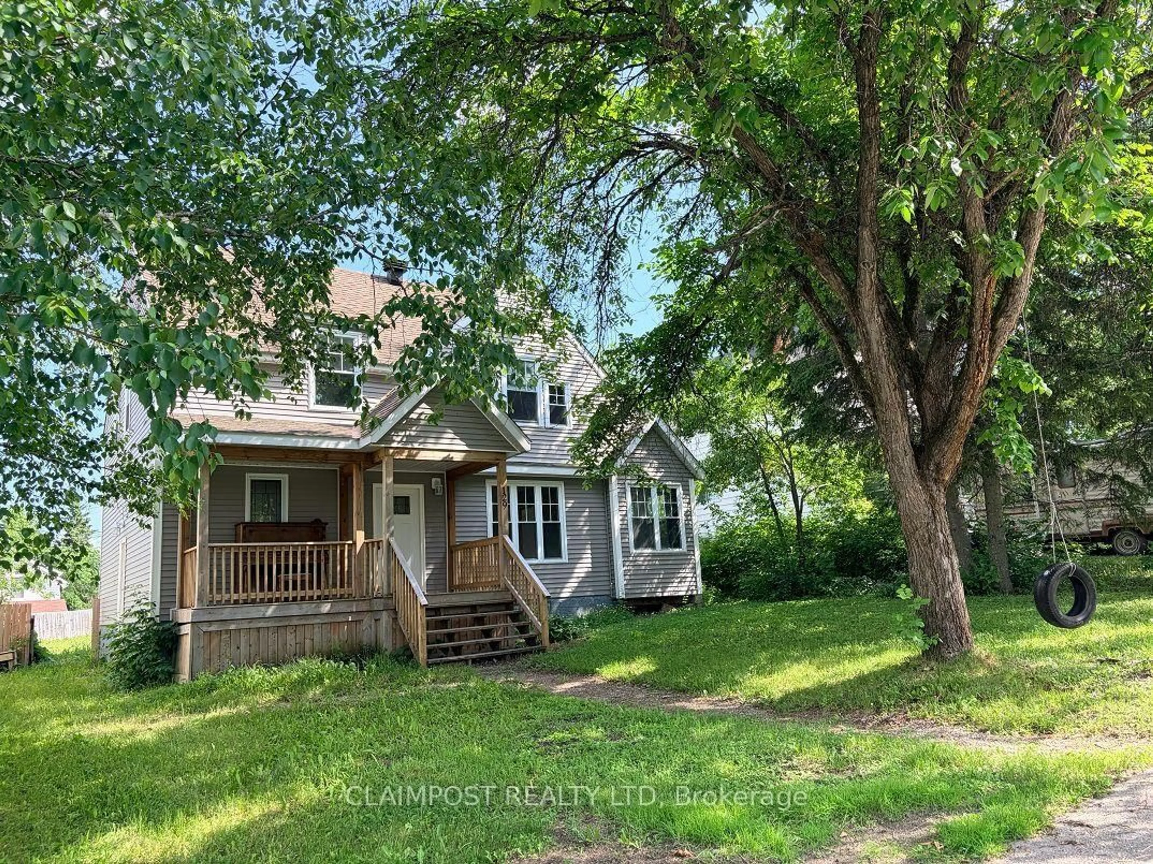 A pic from outside/outdoor area/front of a property/back of a property/a pic from drone, street for 129 Cambridge Ave, Iroquois Falls Ontario P0K 1E0