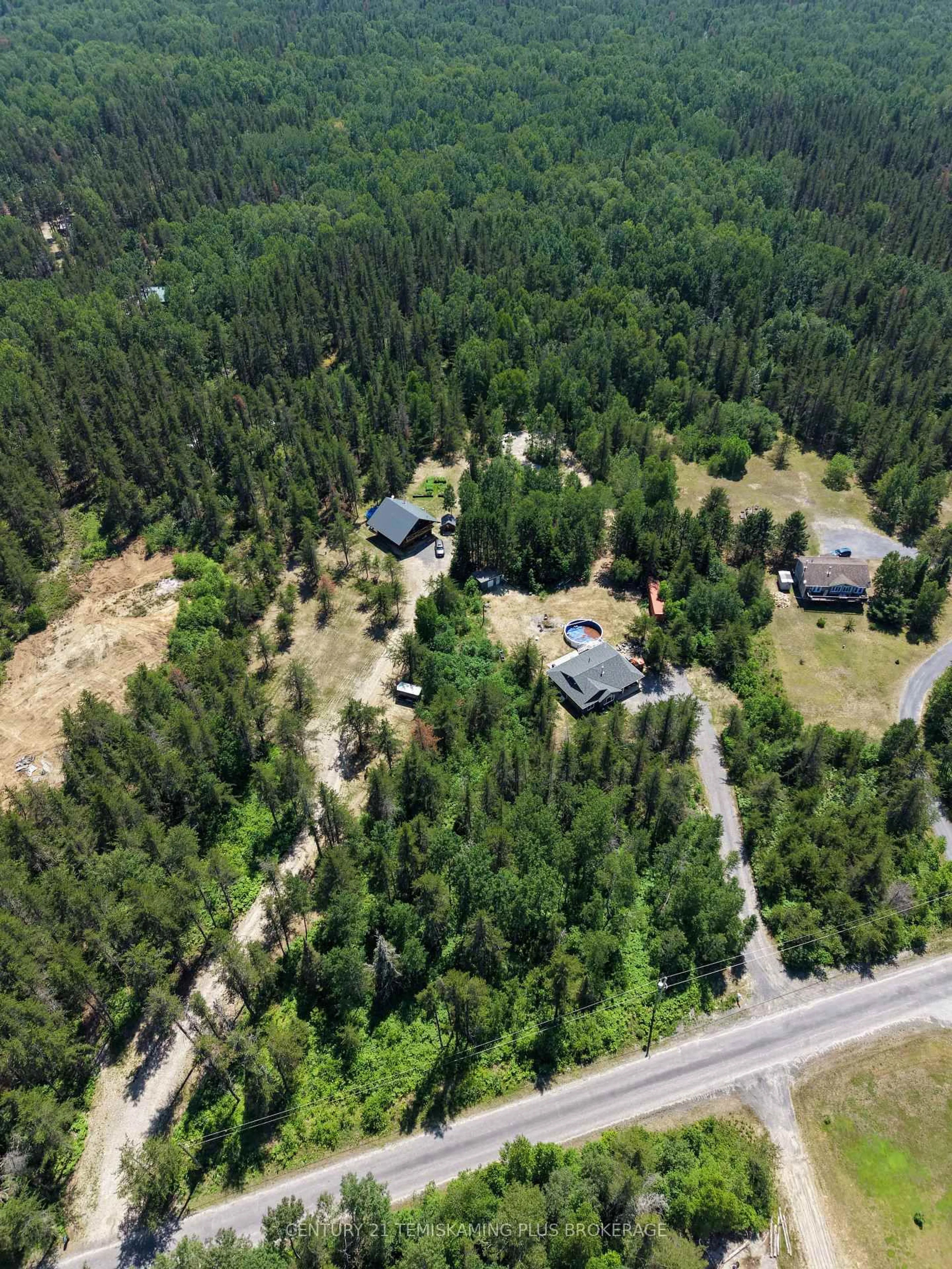 A pic from outside/outdoor area/front of a property/back of a property/a pic from drone, forest/trees view for 505544 Airport Dr, Coleman Ontario P0J 1C0