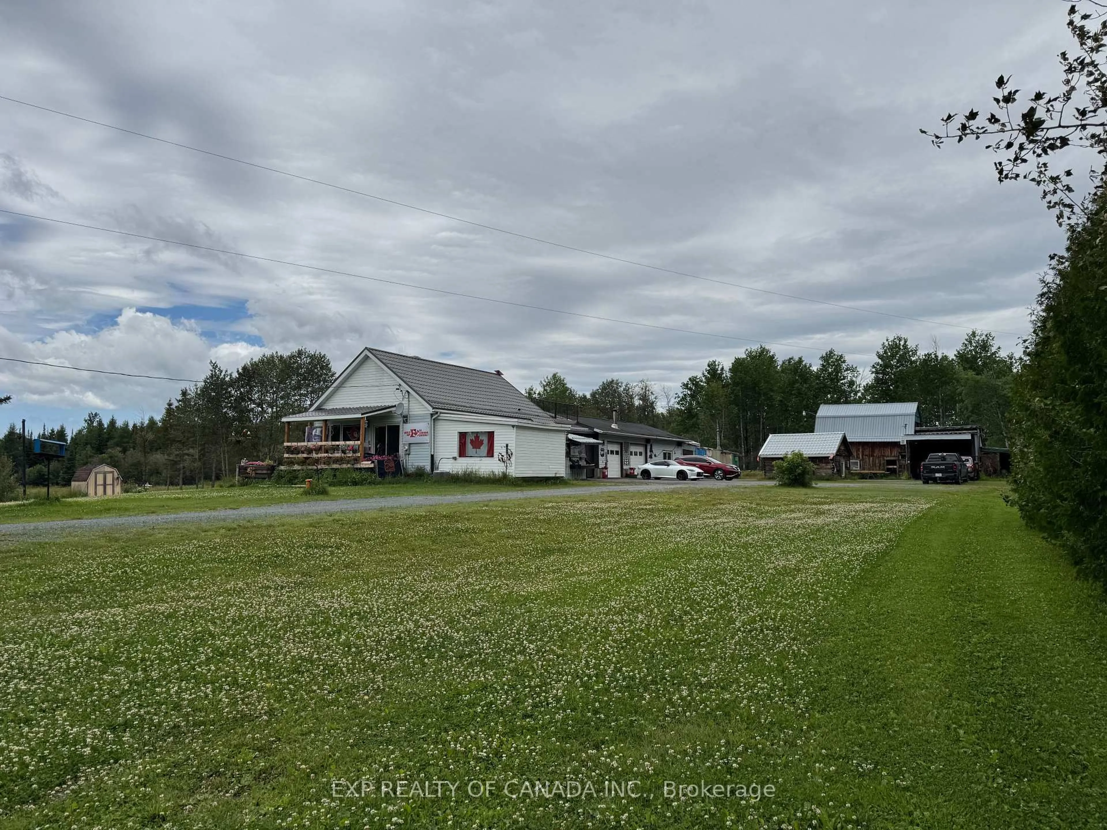 A pic from outside/outdoor area/front of a property/back of a property/a pic from drone, mountain view for 5980 Highway 101 Highway, Black River-Matheson Ontario P0K 1N0