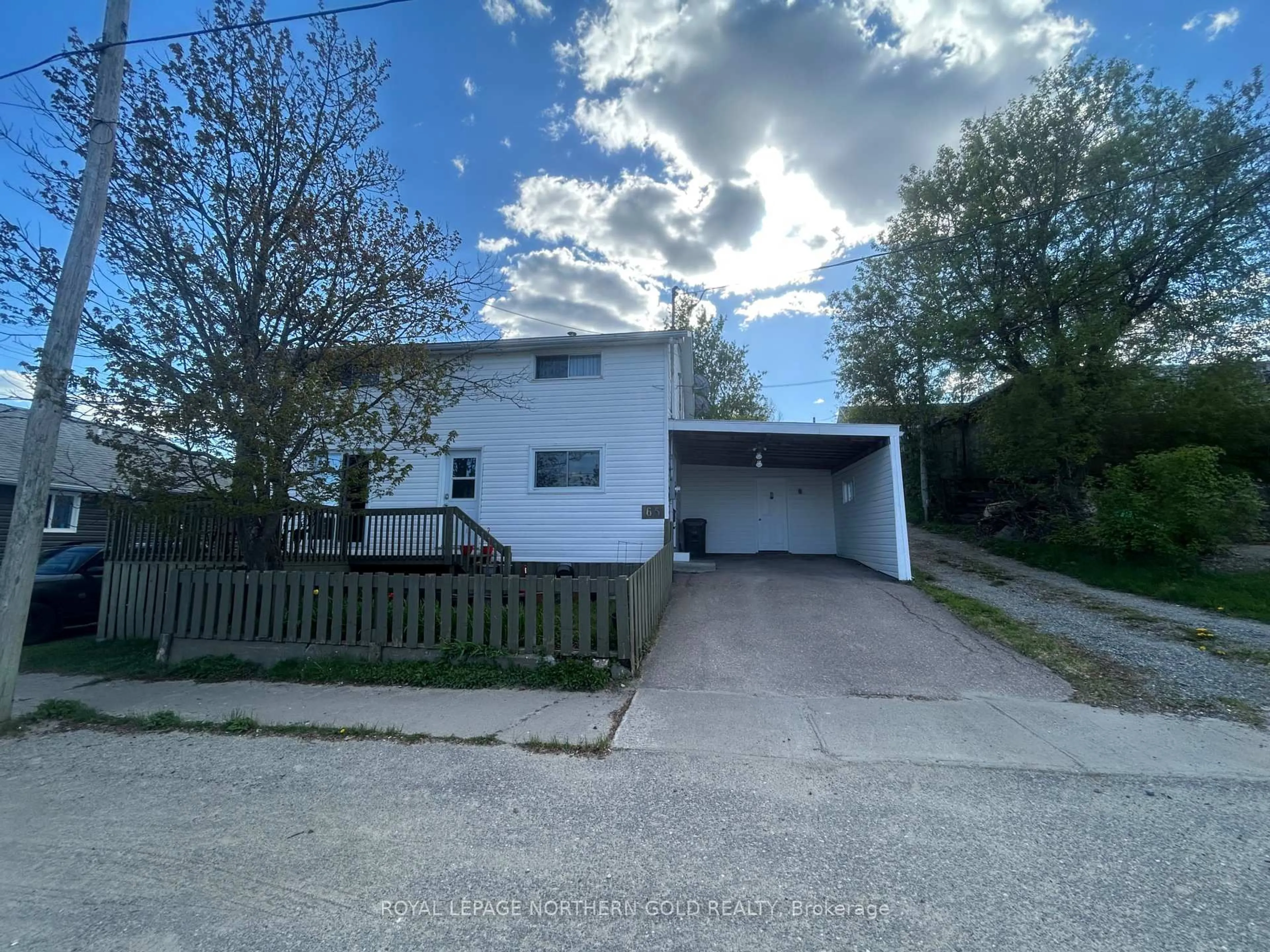 A pic from outside/outdoor area/front of a property/back of a property/a pic from drone, street for 65 Lebel Ave, Kirkland Lake Ontario P2N 2Z6