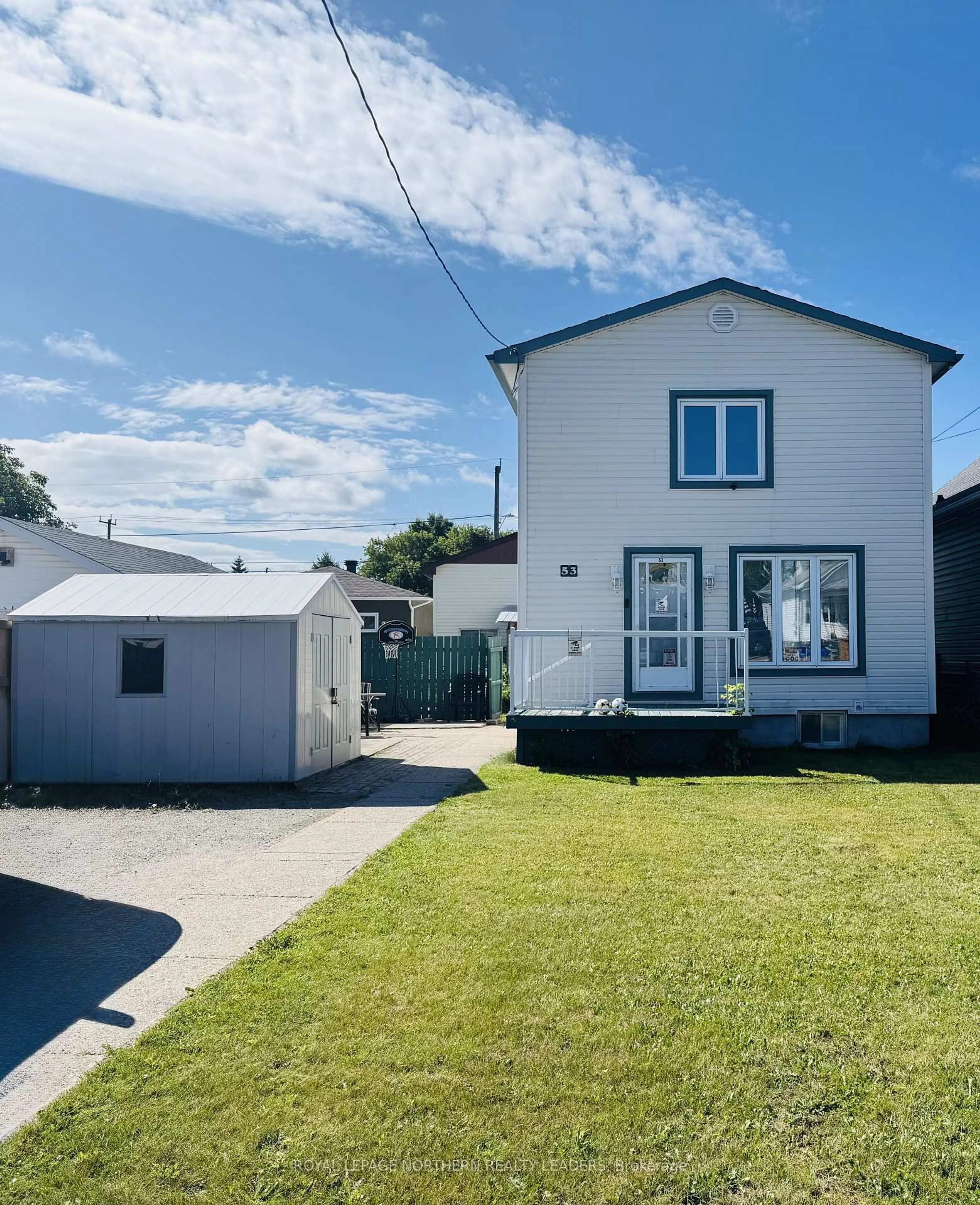 A pic from outside/outdoor area/front of a property/back of a property/a pic from drone, street for 53 Columbus Ave, Timmins Ontario P4N 3H2