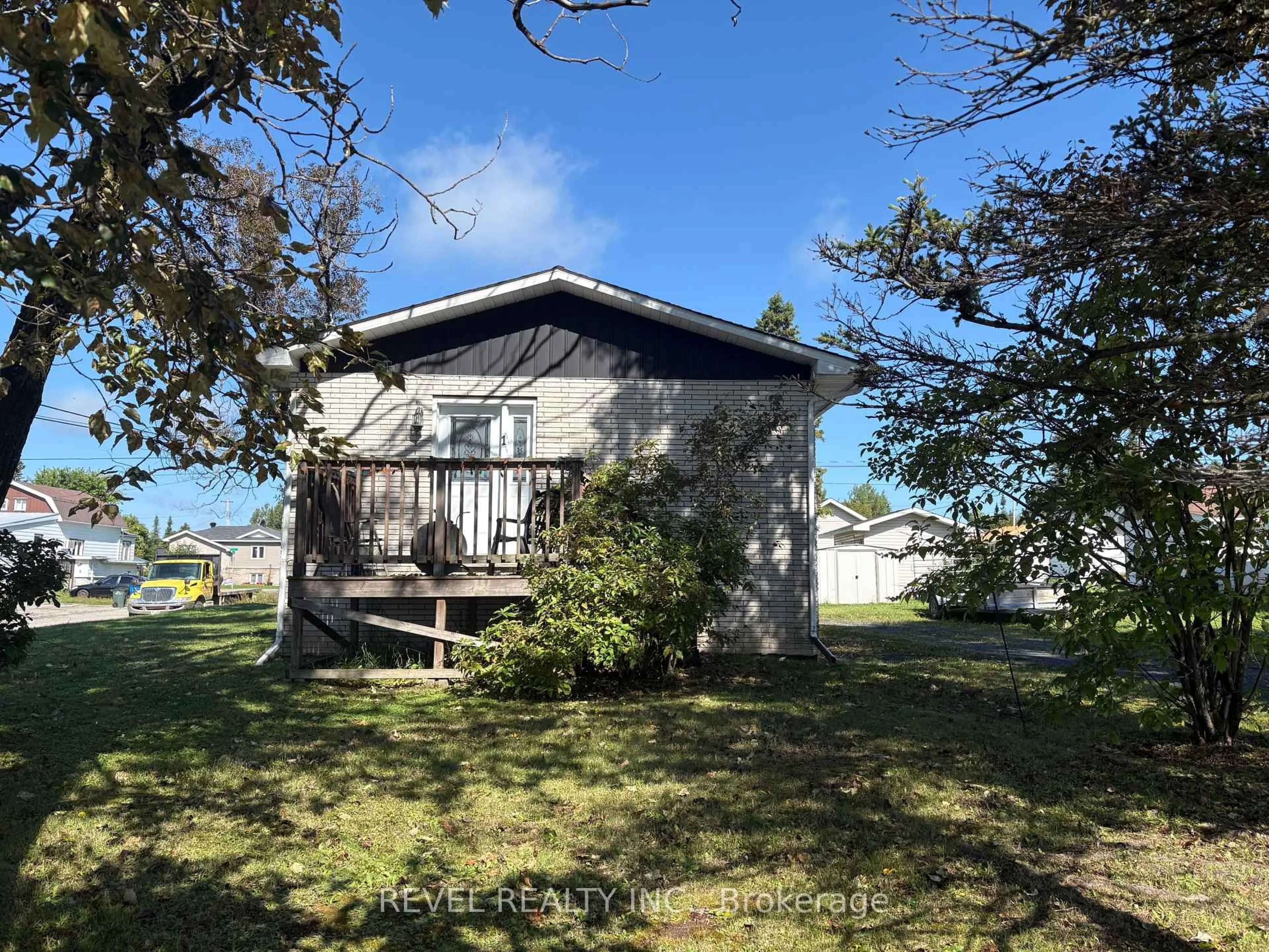 A pic from outside/outdoor area/front of a property/back of a property/a pic from drone, water/lake/river/ocean view for 1 Cree Rd, Cochrane Ontario P0L 1C0