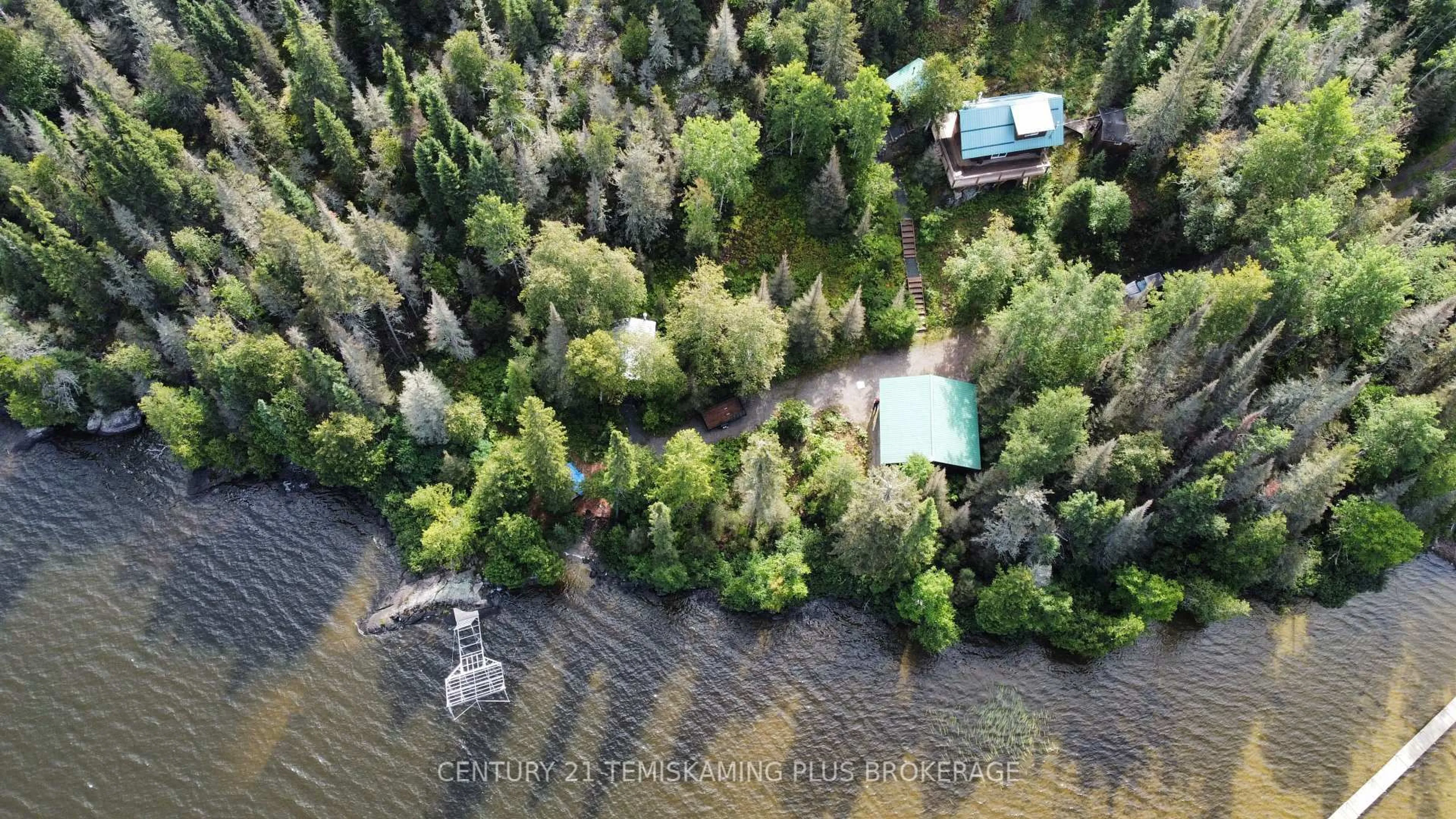 A pic from outside/outdoor area/front of a property/back of a property/a pic from drone, water/lake/river/ocean view for 320 Shallow Bay Rd, Kirkland Lake Ontario P0K 1T0