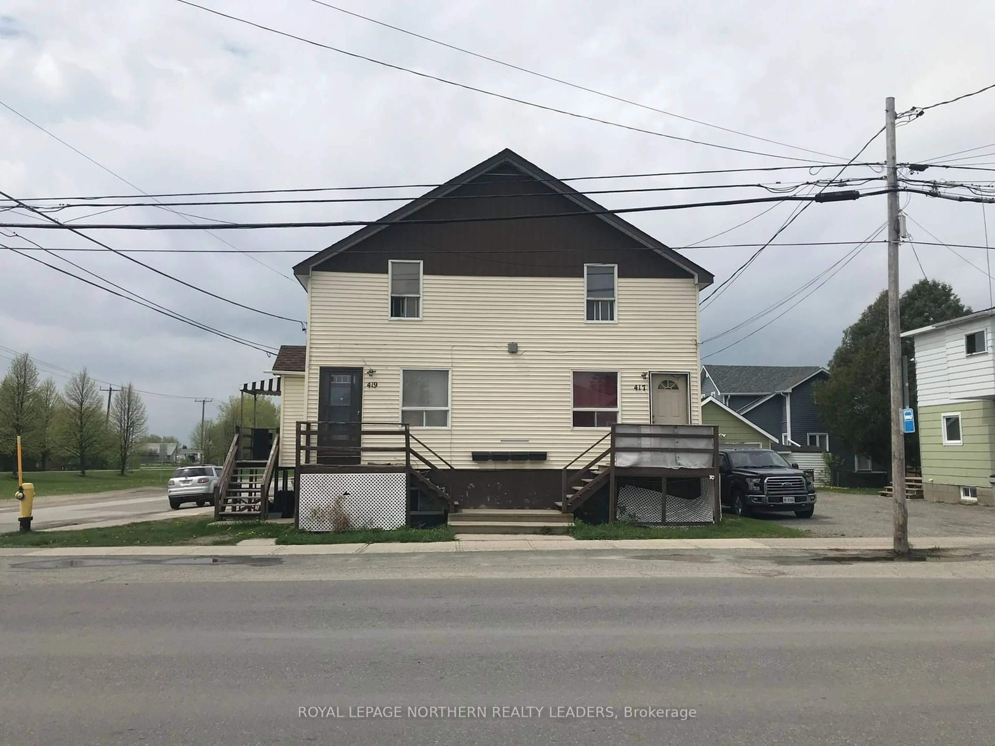 Frontside or backside of a home, the front or back of building for 419 Mountjoy St, Timmins Ontario P4N 1V4