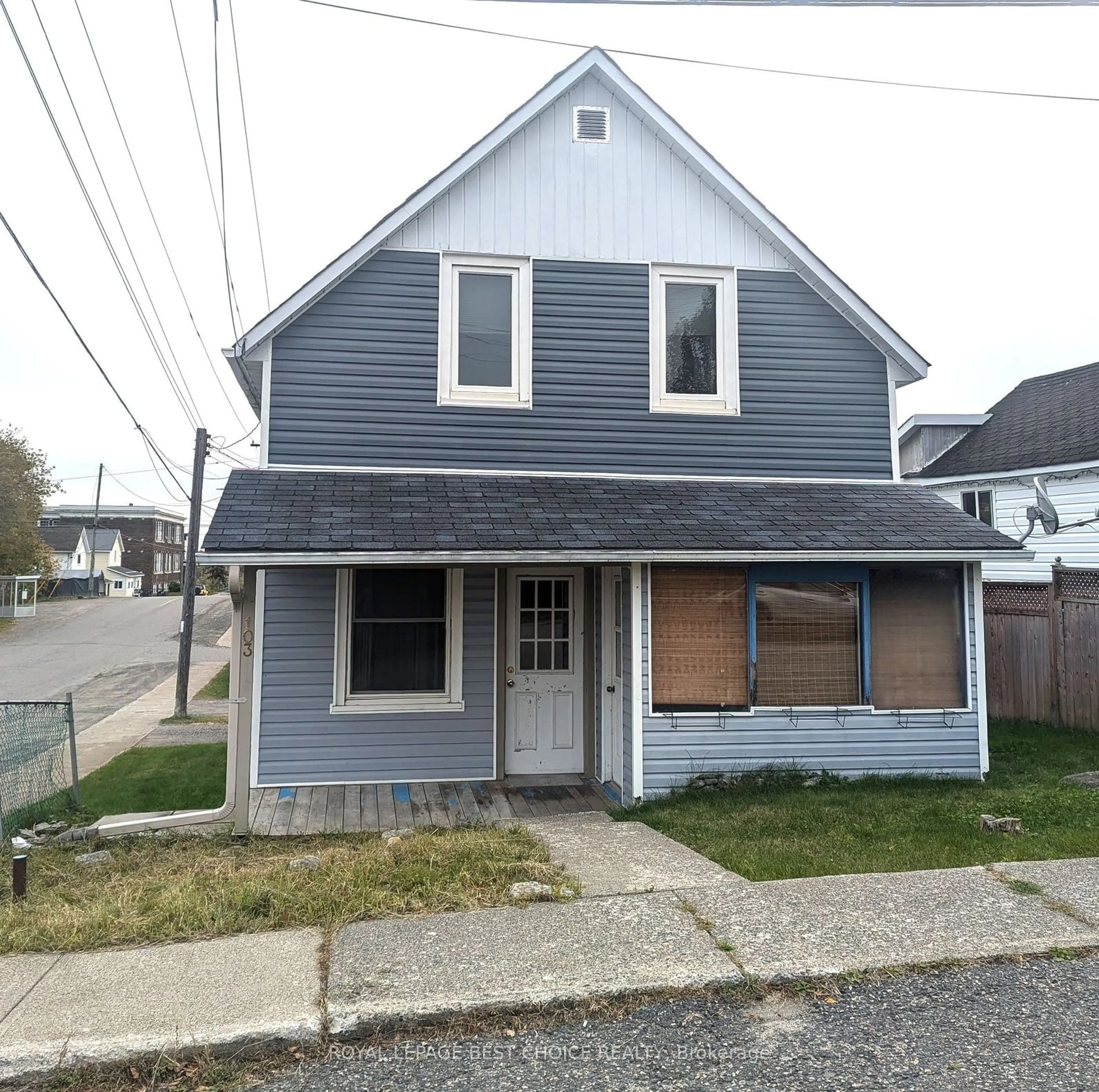 Frontside or backside of a home, the front or back of building for 103 Galena St, Cobalt Ontario P0J 1C0