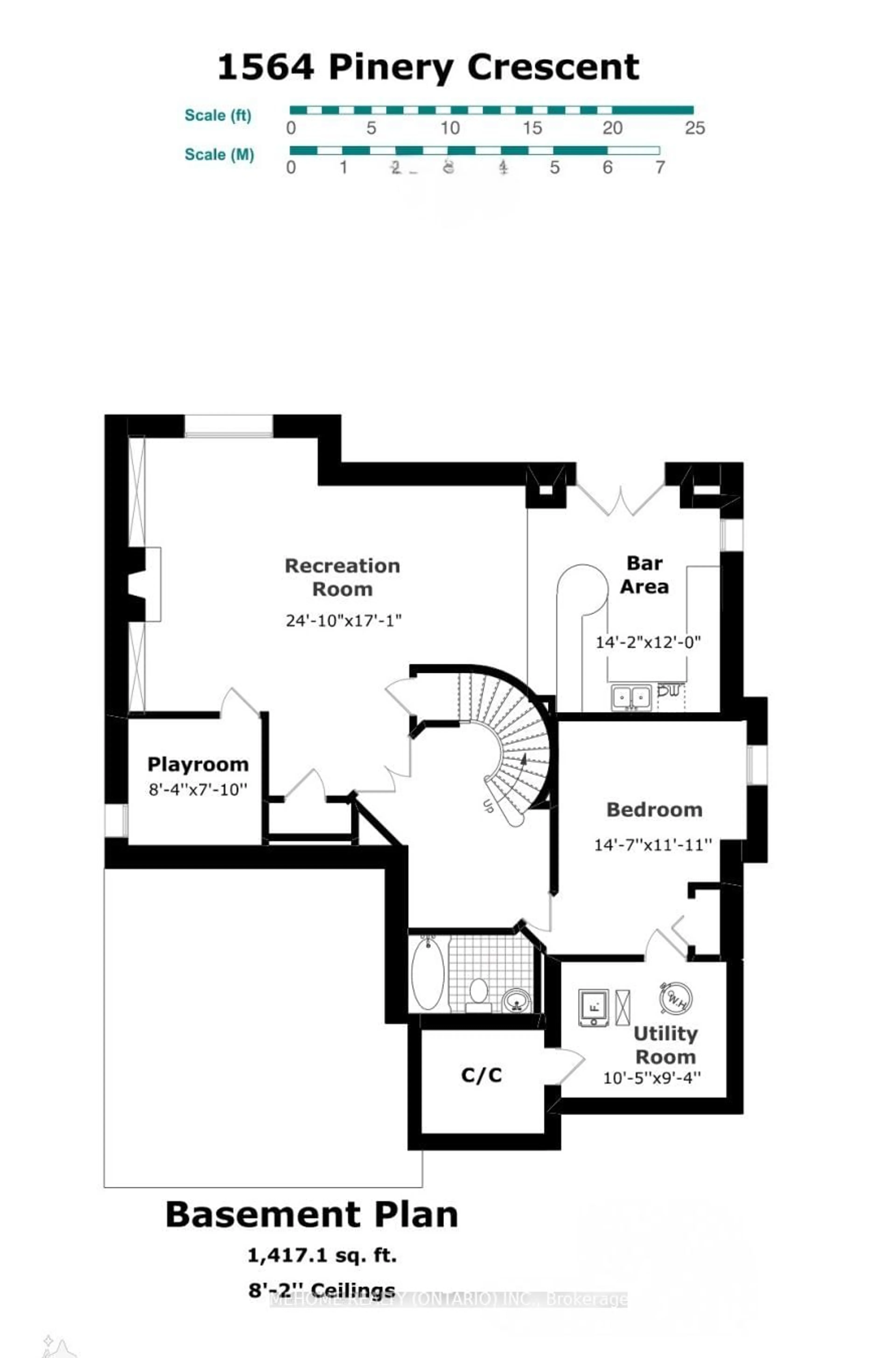 Floor plan for 1564 Pinery Cres, Oakville Ontario L6H 7J9