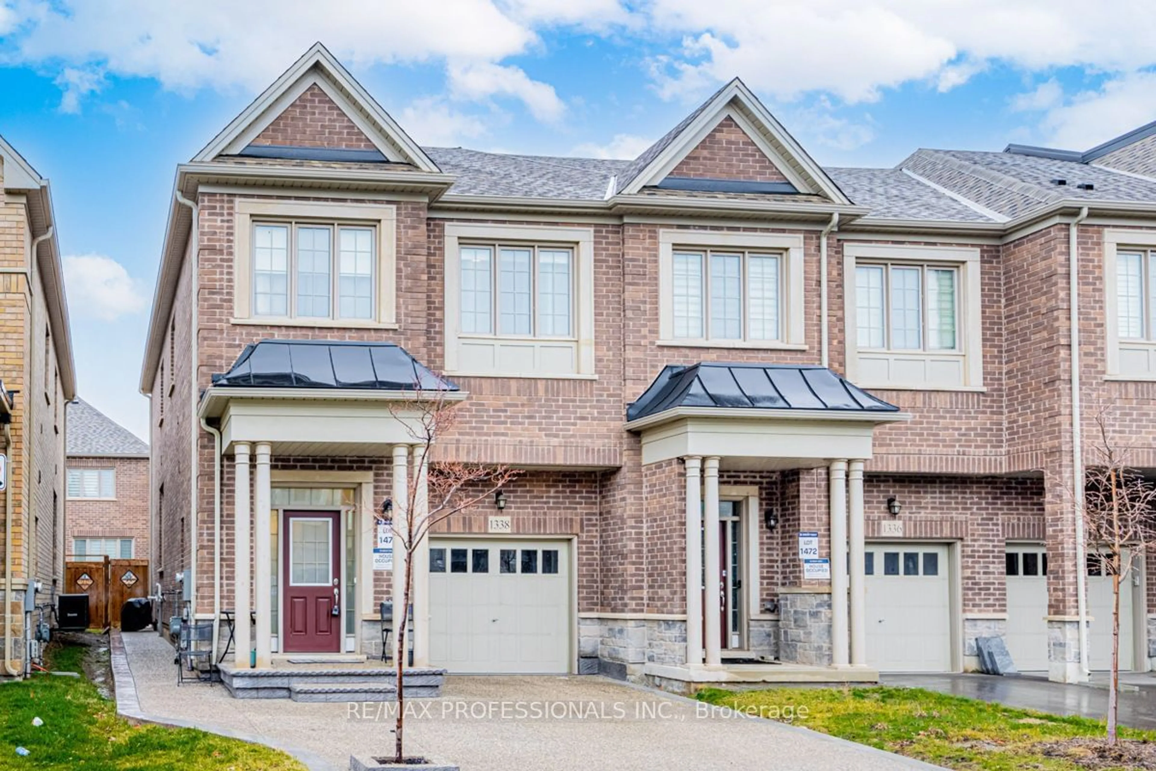 Home with brick exterior material for 1338 Restivo Lane, Milton Ontario L9E 1K2