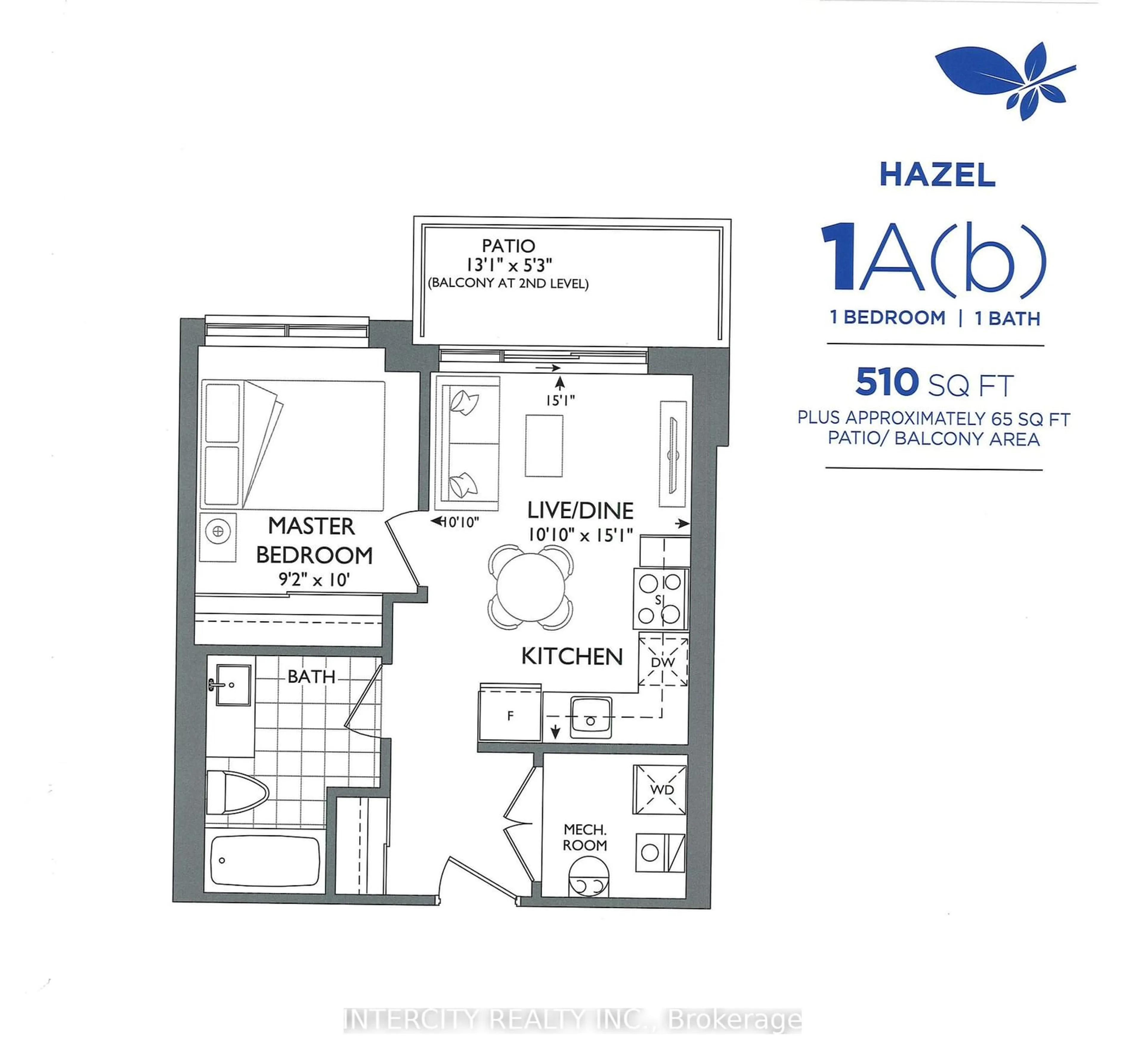 Floor plan for 85 Attmar Dr #131, Brampton Ontario L6P 0Y6