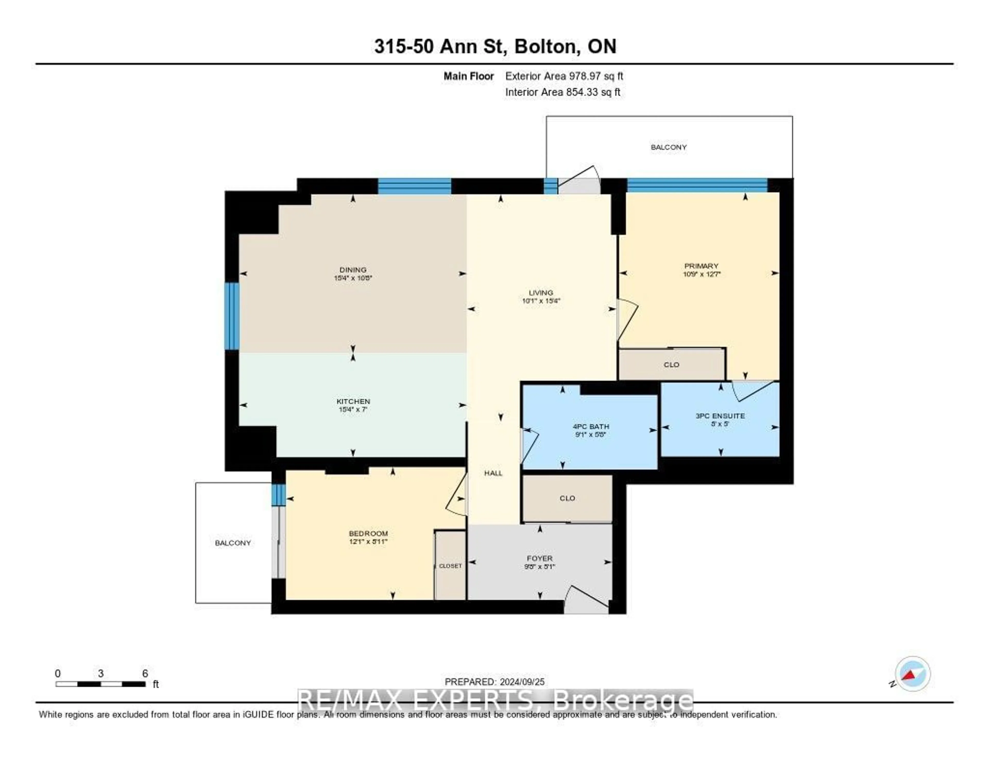 Floor plan for 50 Ann St #315, Caledon Ontario L7E 1B9