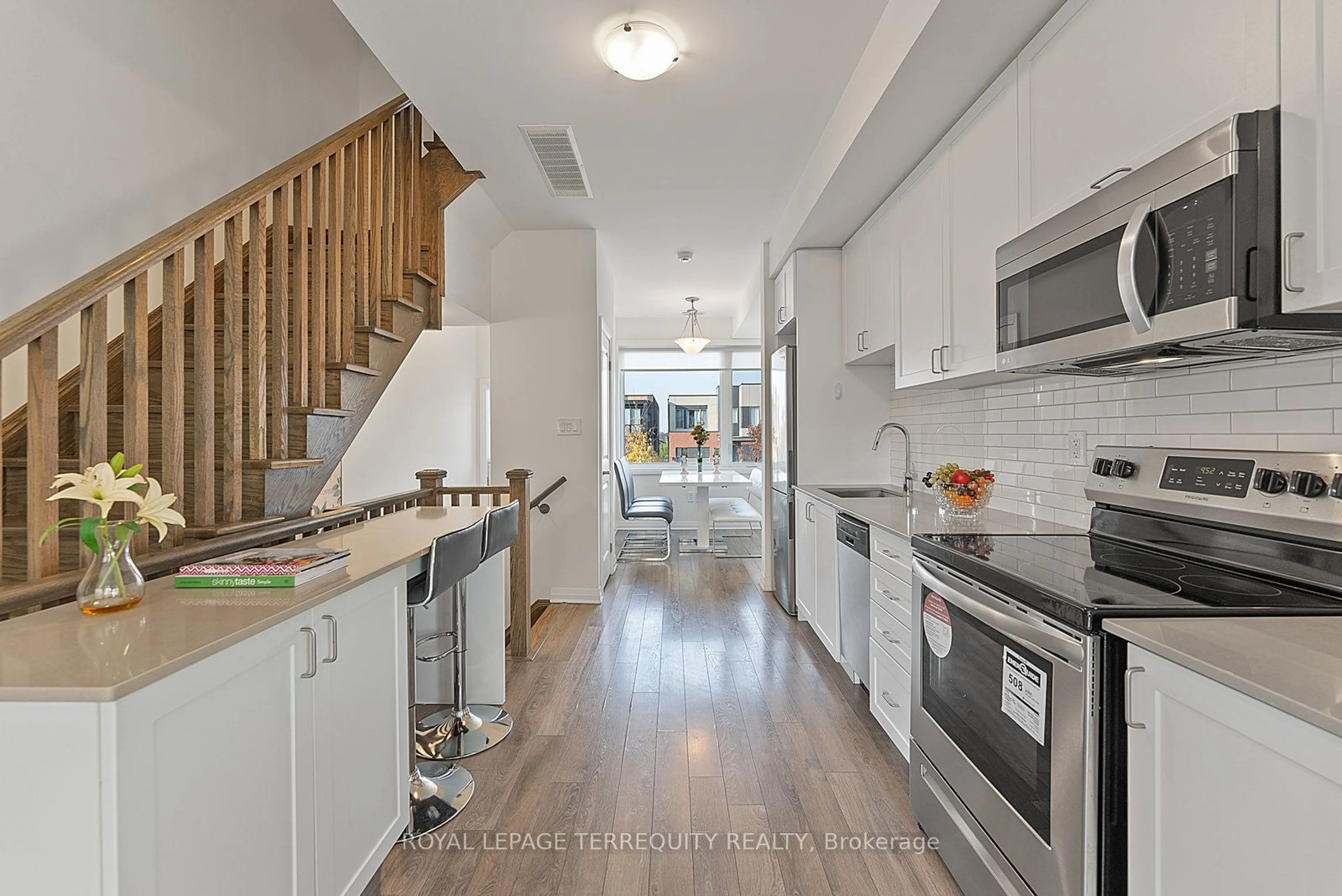 Open concept kitchen for 17 Stanley Greene Blvd, Toronto Ontario M3K 0B1