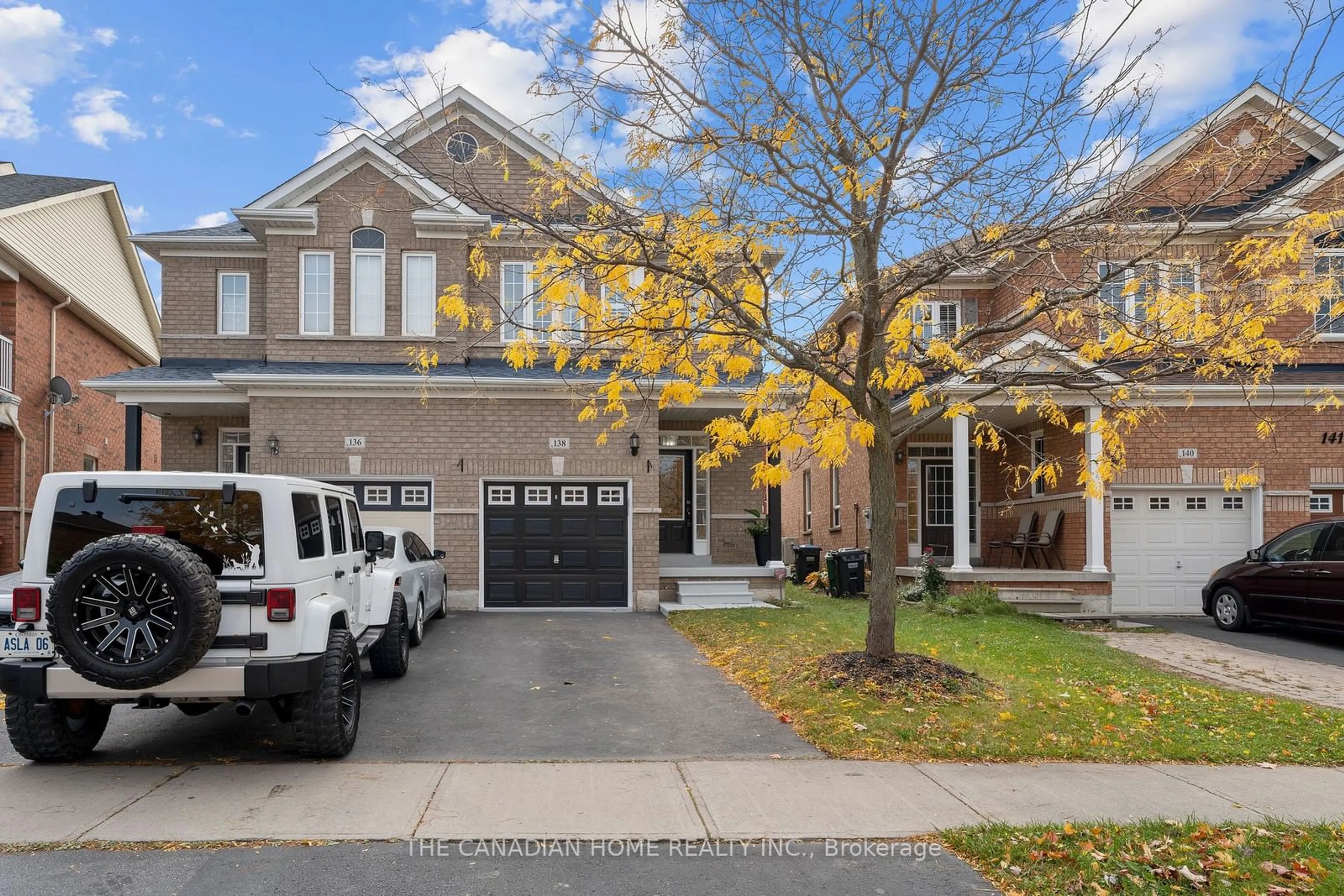 A pic from exterior of the house or condo, the street view for 138 Calm Waters Cres, Brampton Ontario L6V 4S2