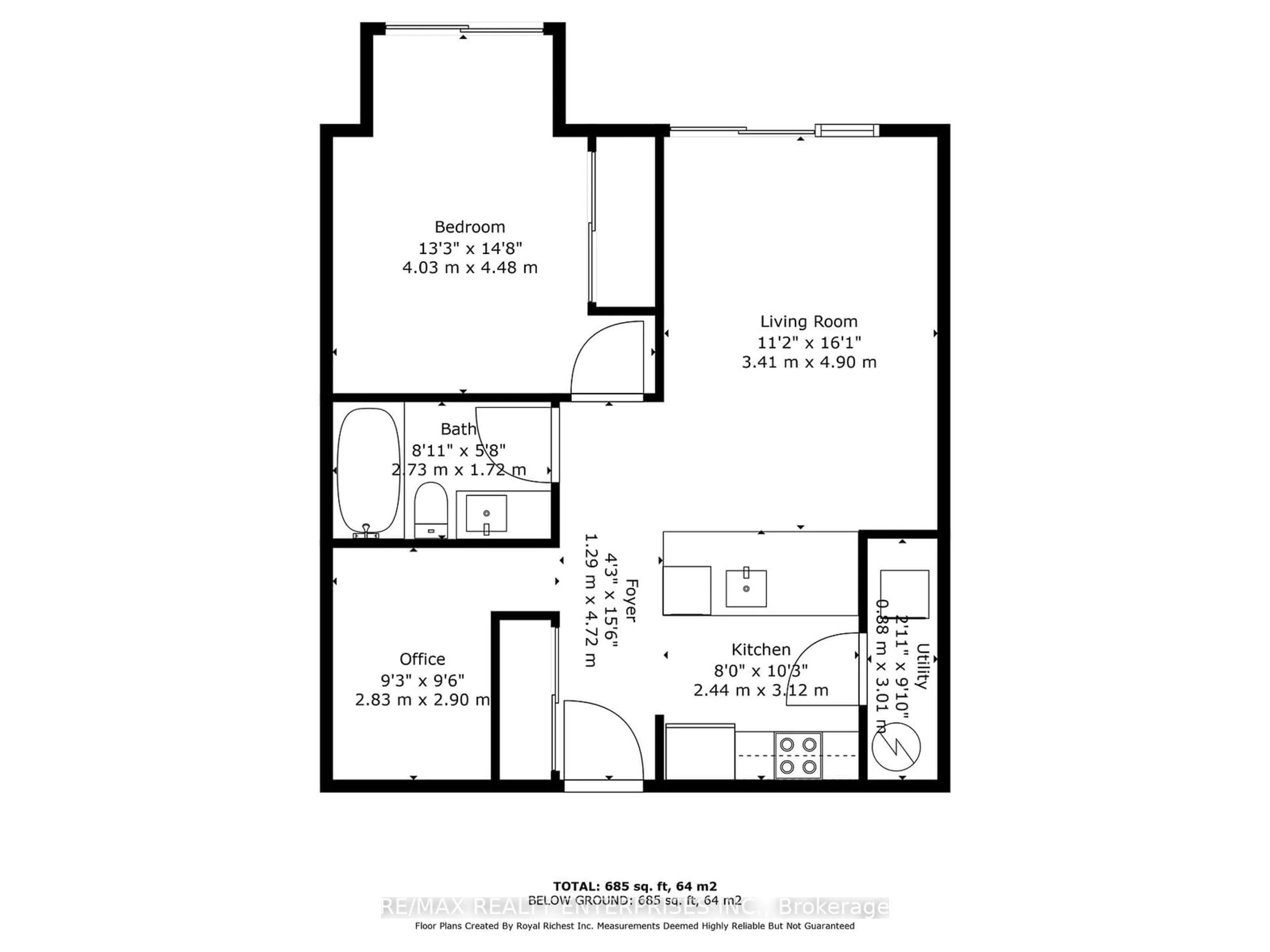 Floor plan for 5005 Harvard Rd #413, Mississauga Ontario L5M 0W5