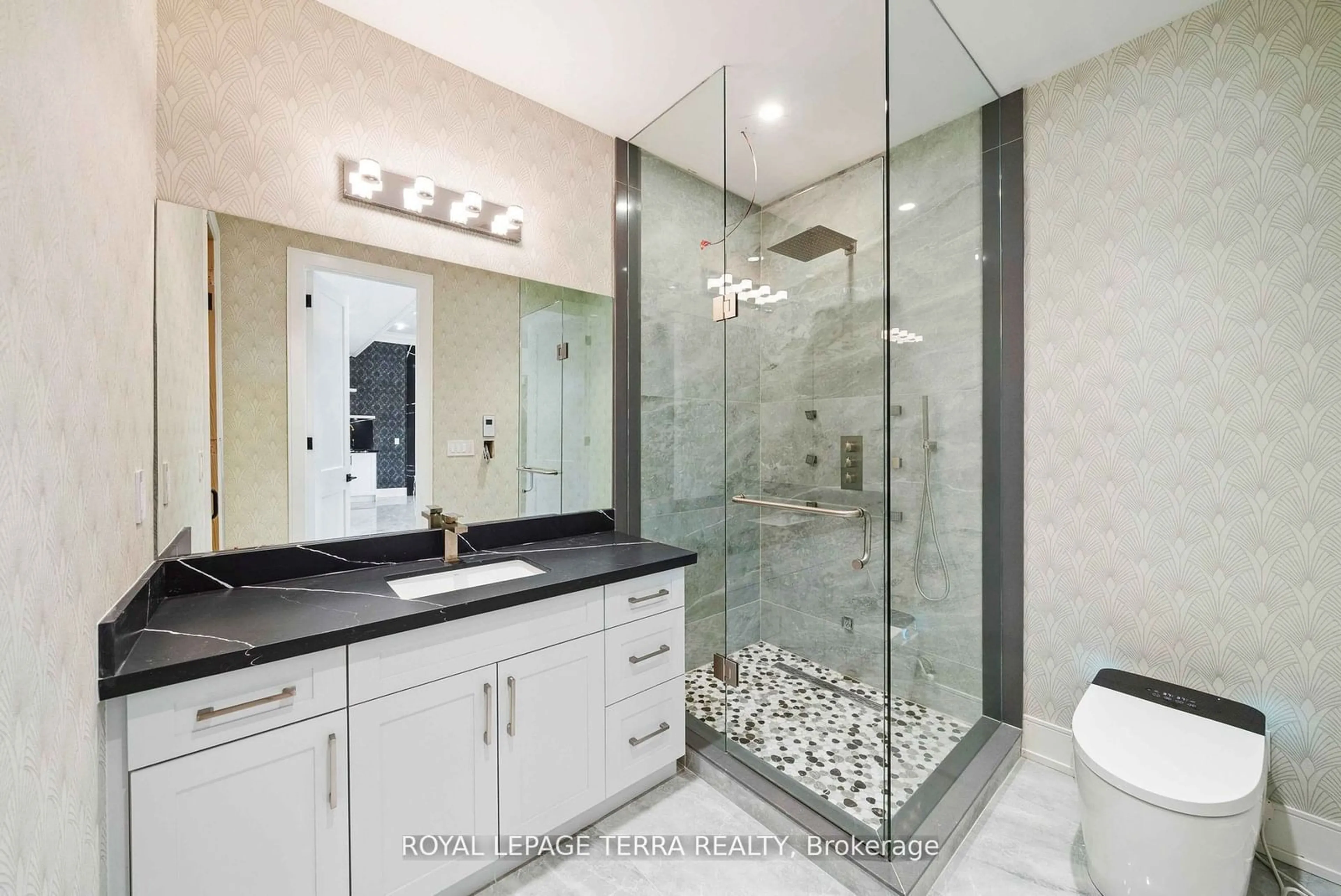 Contemporary bathroom, ceramic floors for 309 Ranee Ave, Toronto Ontario M6A 1N9