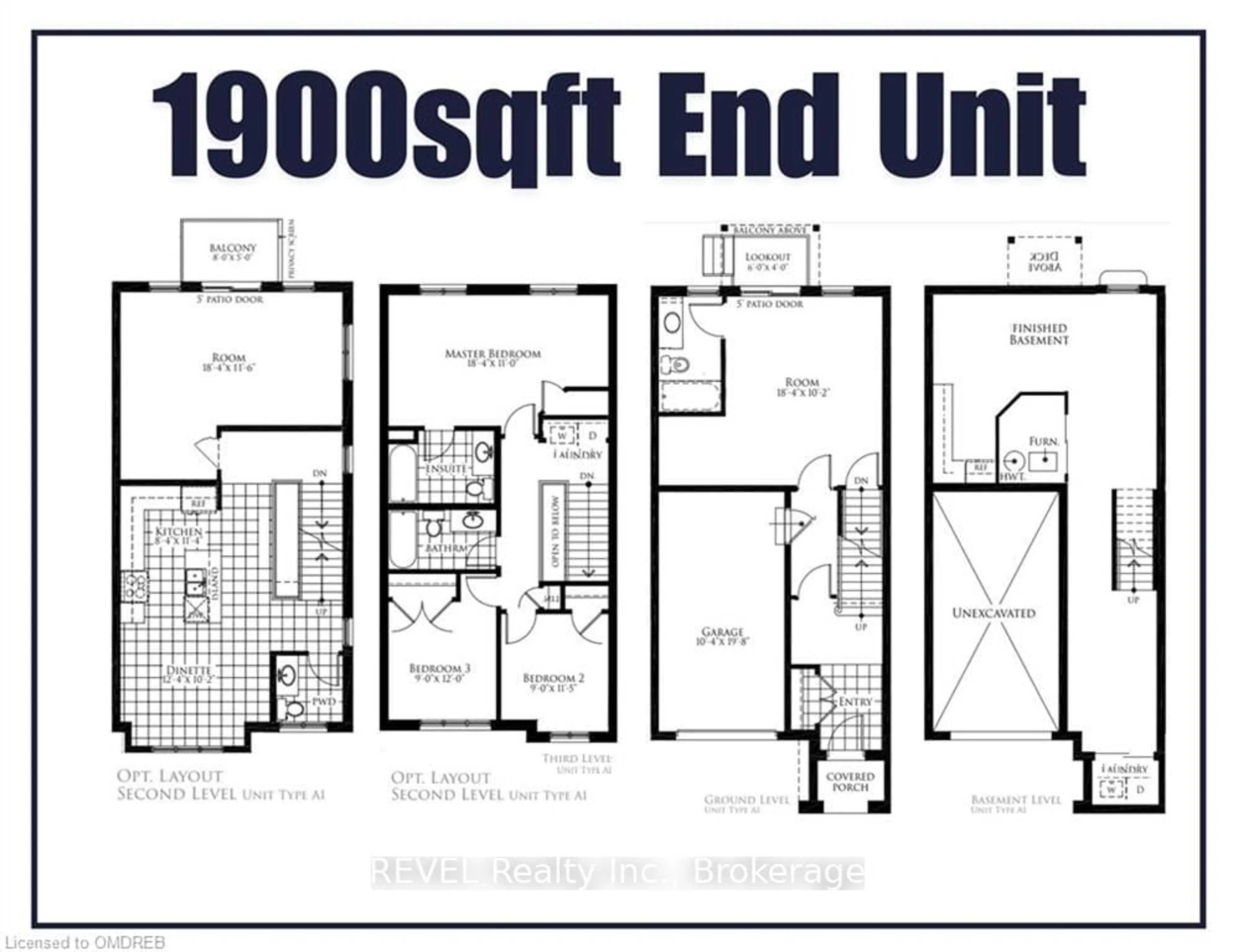 Floor plan for 445 ONTARIO STREET SOUTH St #22, Milton Ontario L9T 9K2