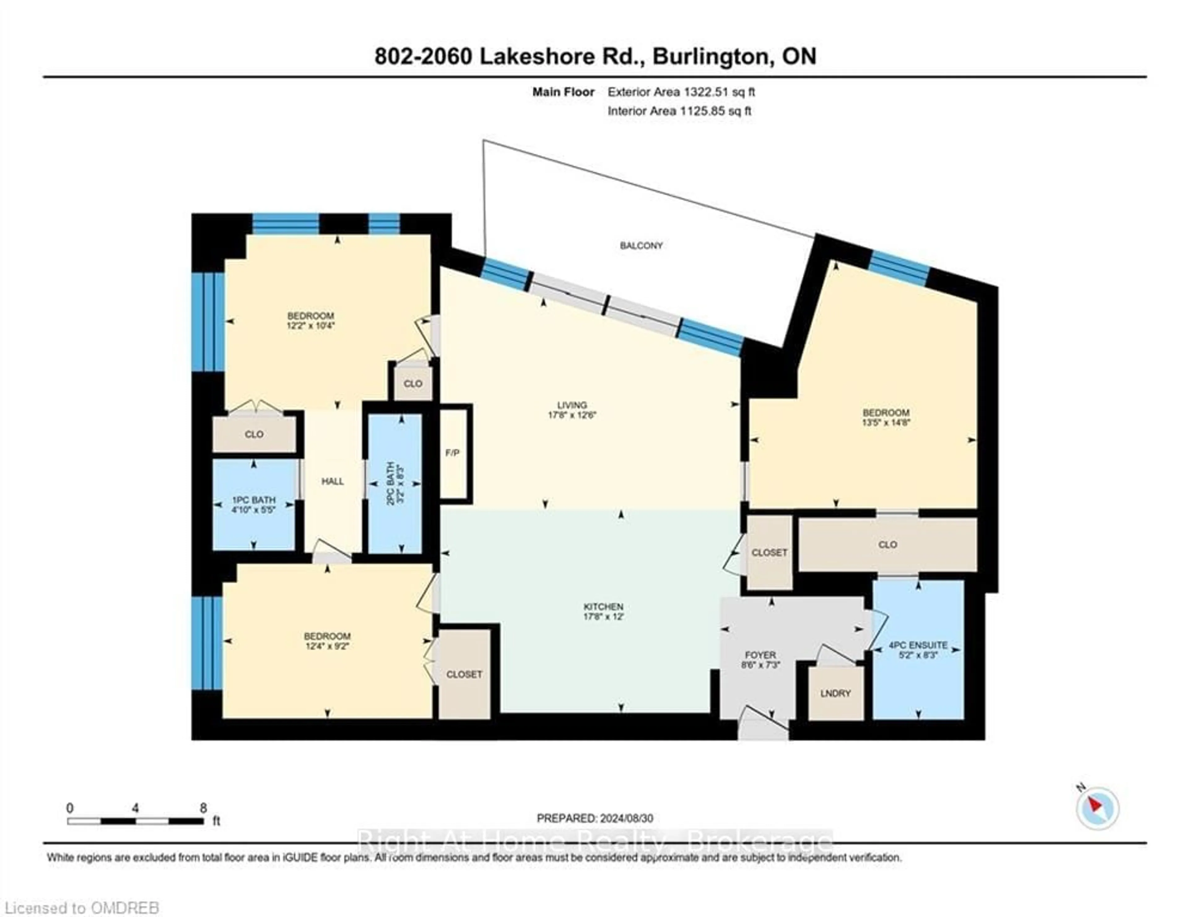 Floor plan for 2060 LAKESHORE Rd #802, Burlington Ontario L7R 0G2