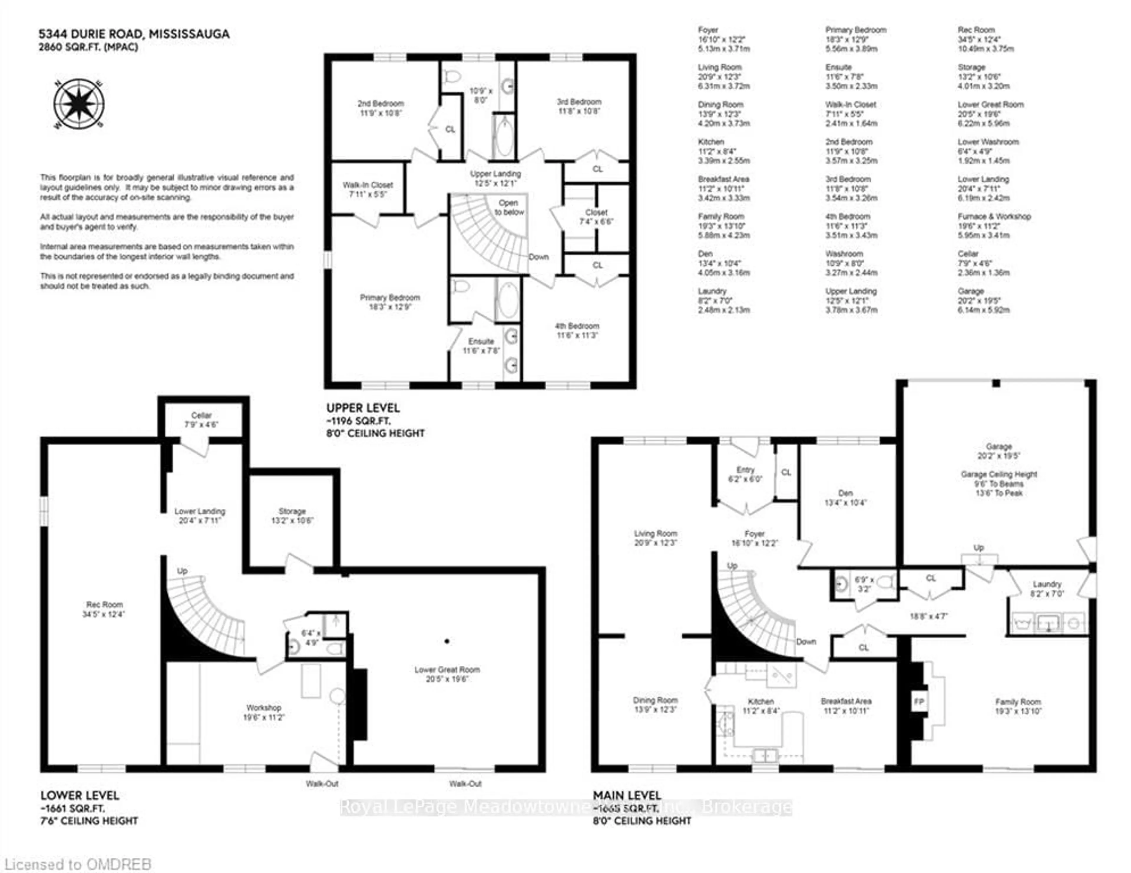 Floor plan for 5344 DURIE Rd, Mississauga Ontario L5M 2C7