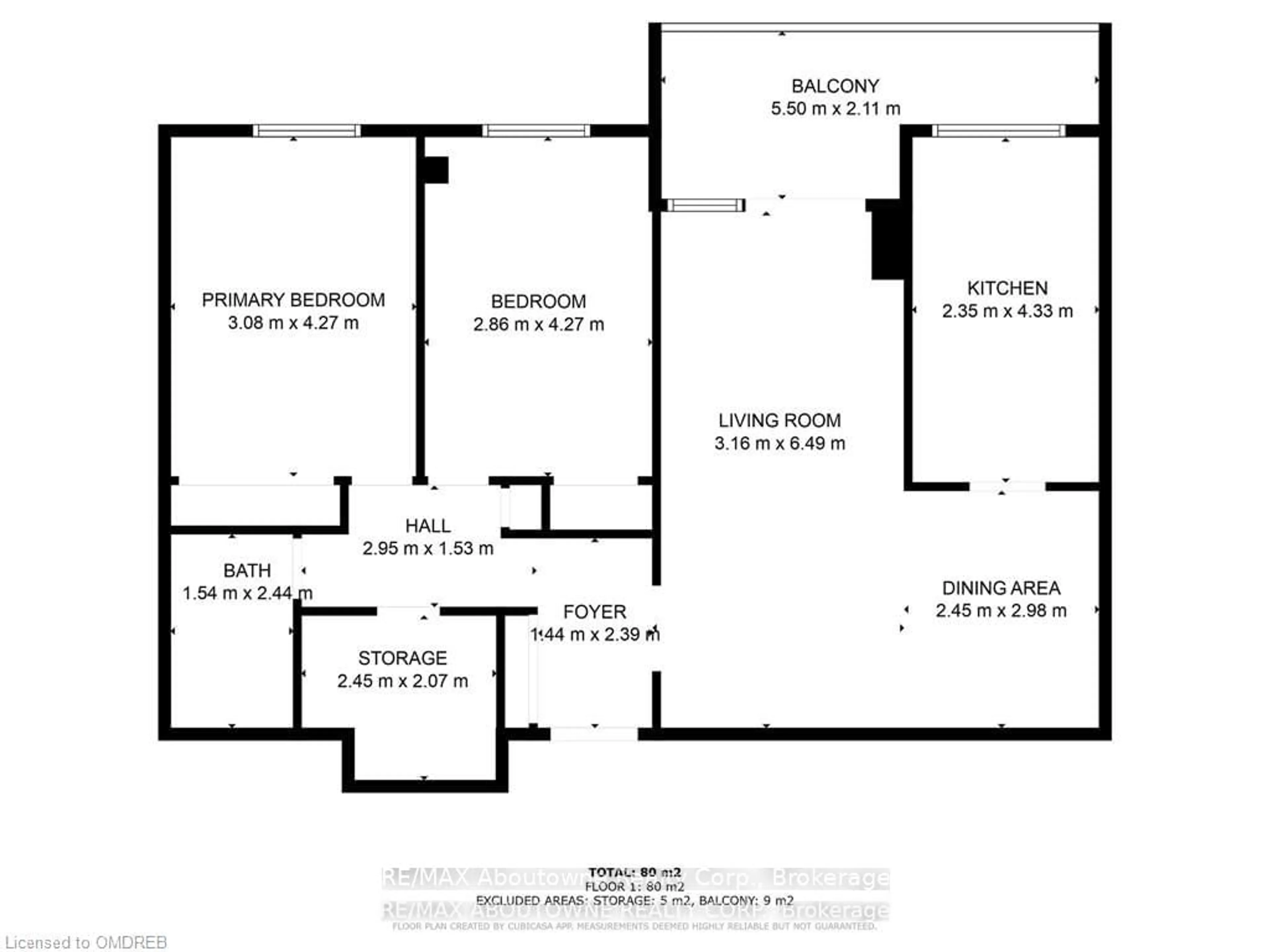 Floor plan for 17 KNIGHTSBRIDGE Rd #1104, Brampton Ontario L6T 3X9