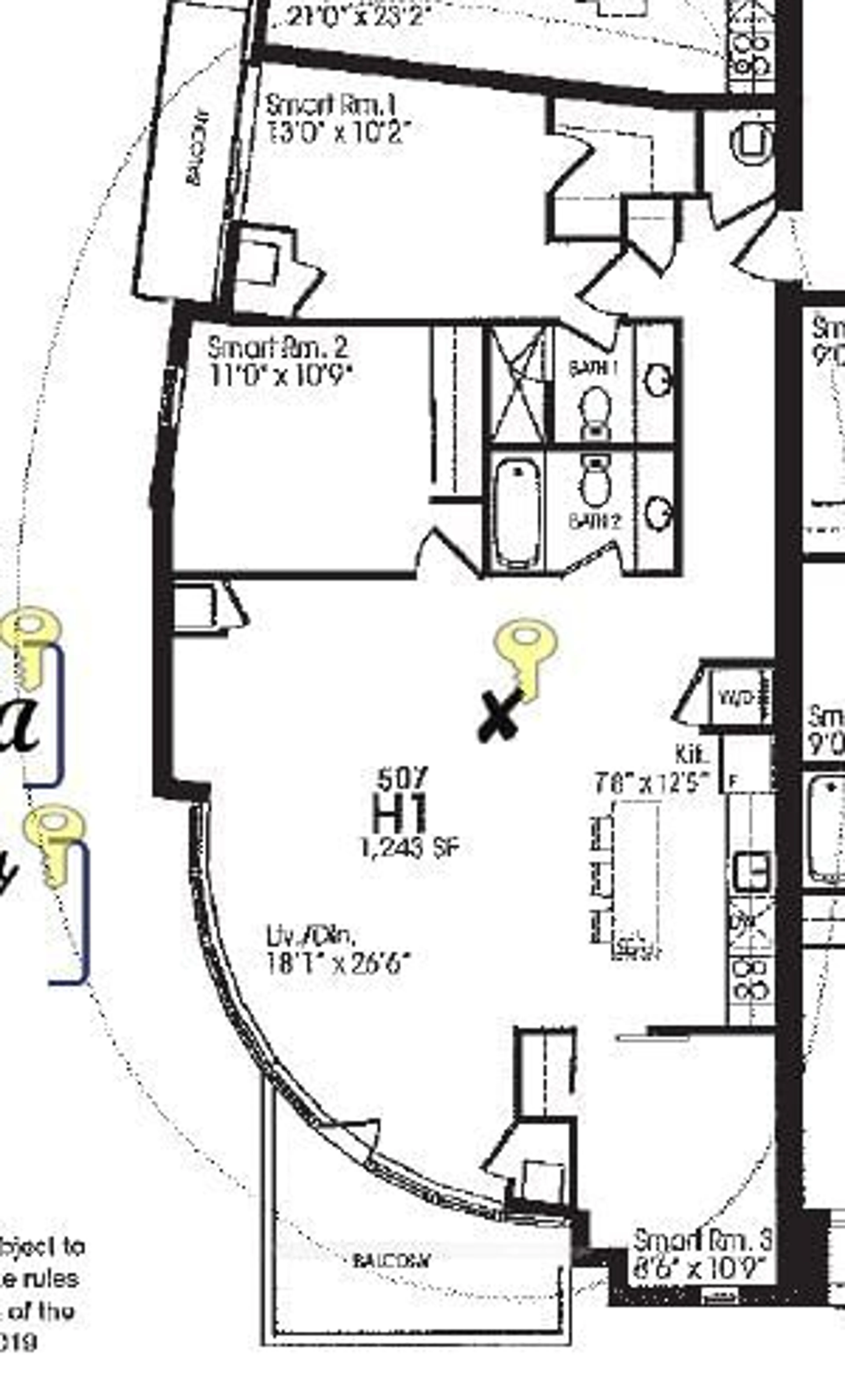 Floor plan for 2433 Dufferin St #507, Toronto Ontario M6E 3T3