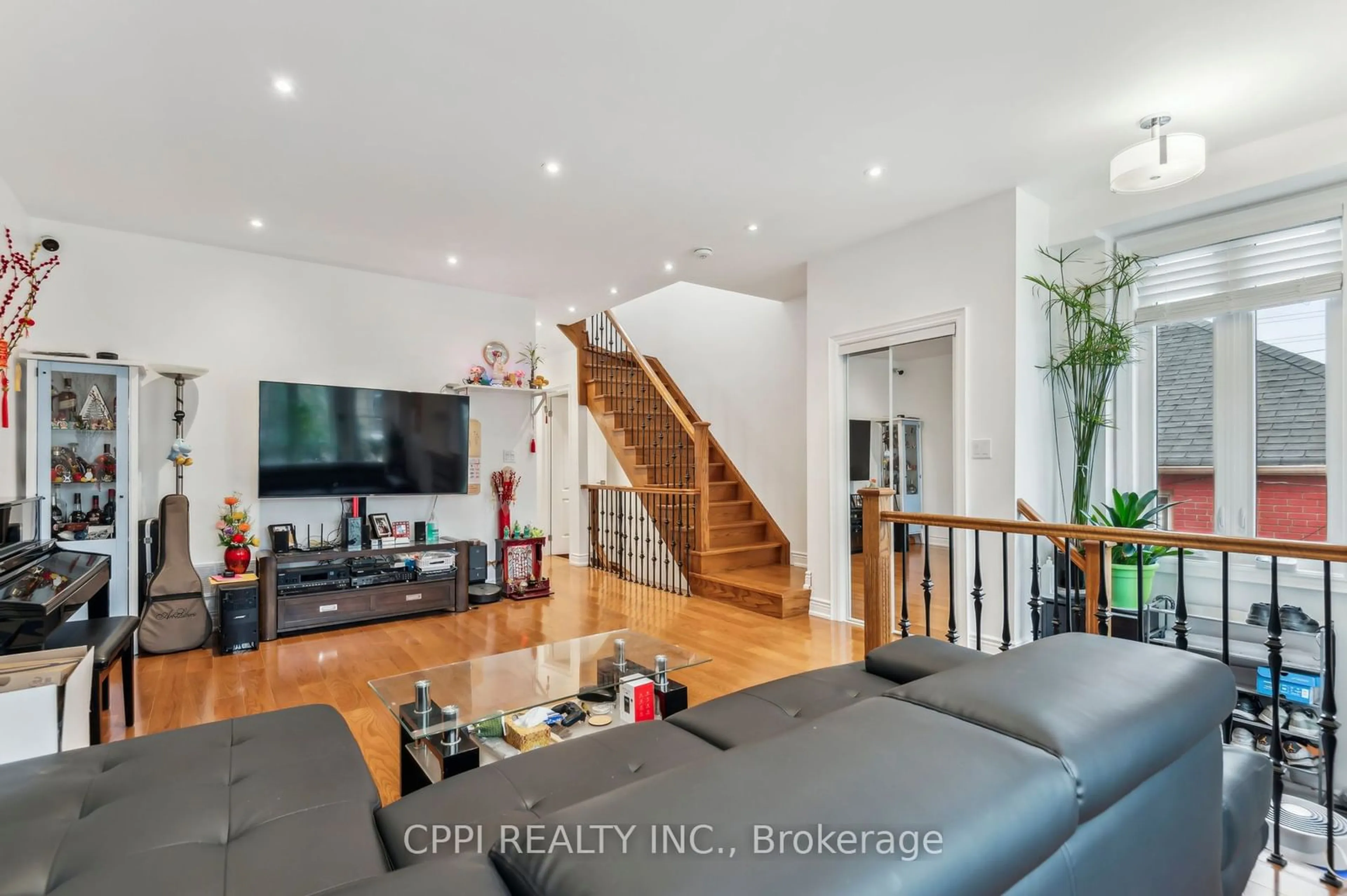 Living room, wood floors for 2C Bexley Cres, Toronto Ontario M6N 2P5