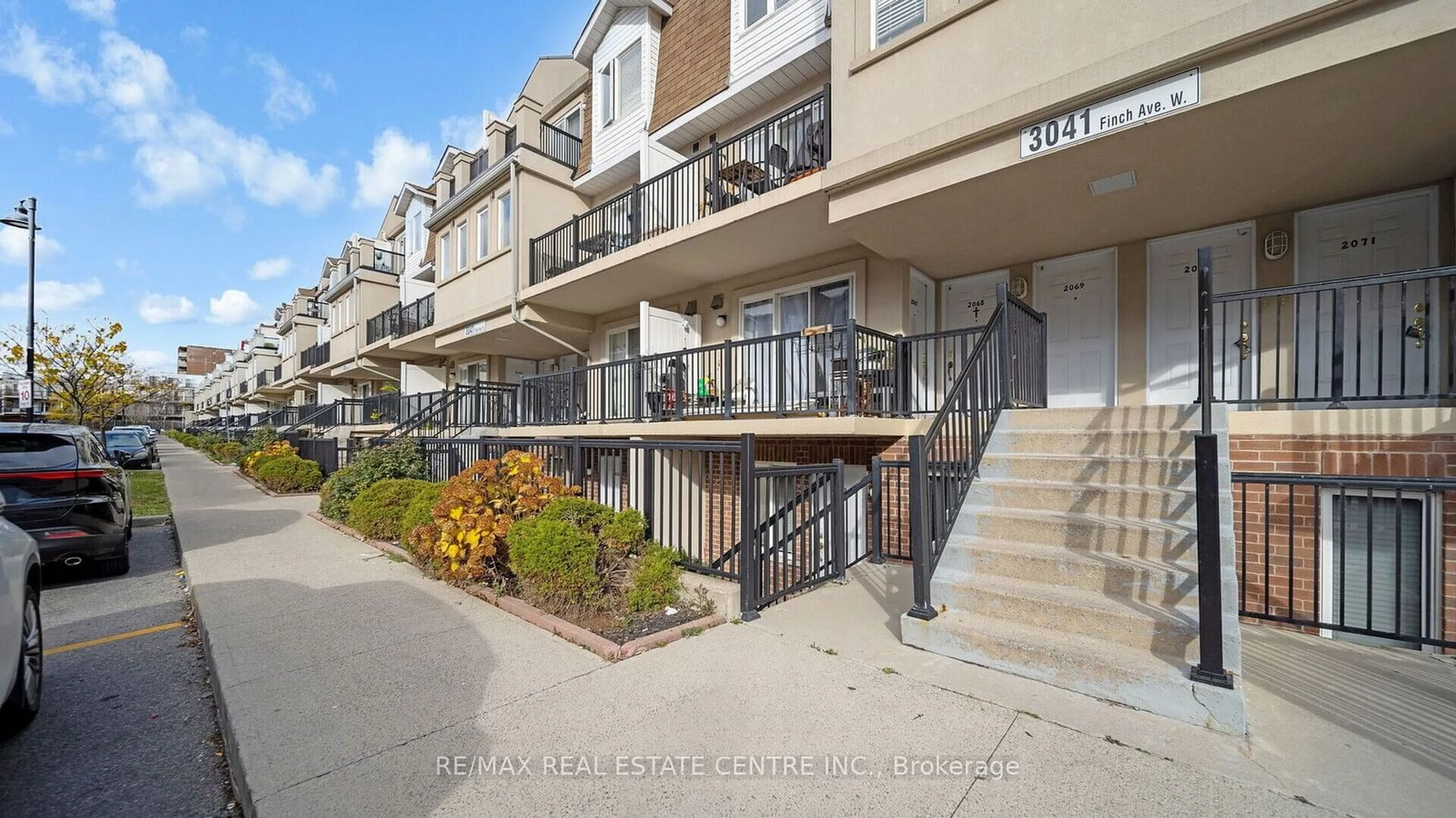 A pic from exterior of the house or condo, the street view for 3041 Finch Ave #2067, Toronto Ontario M9M 0A4