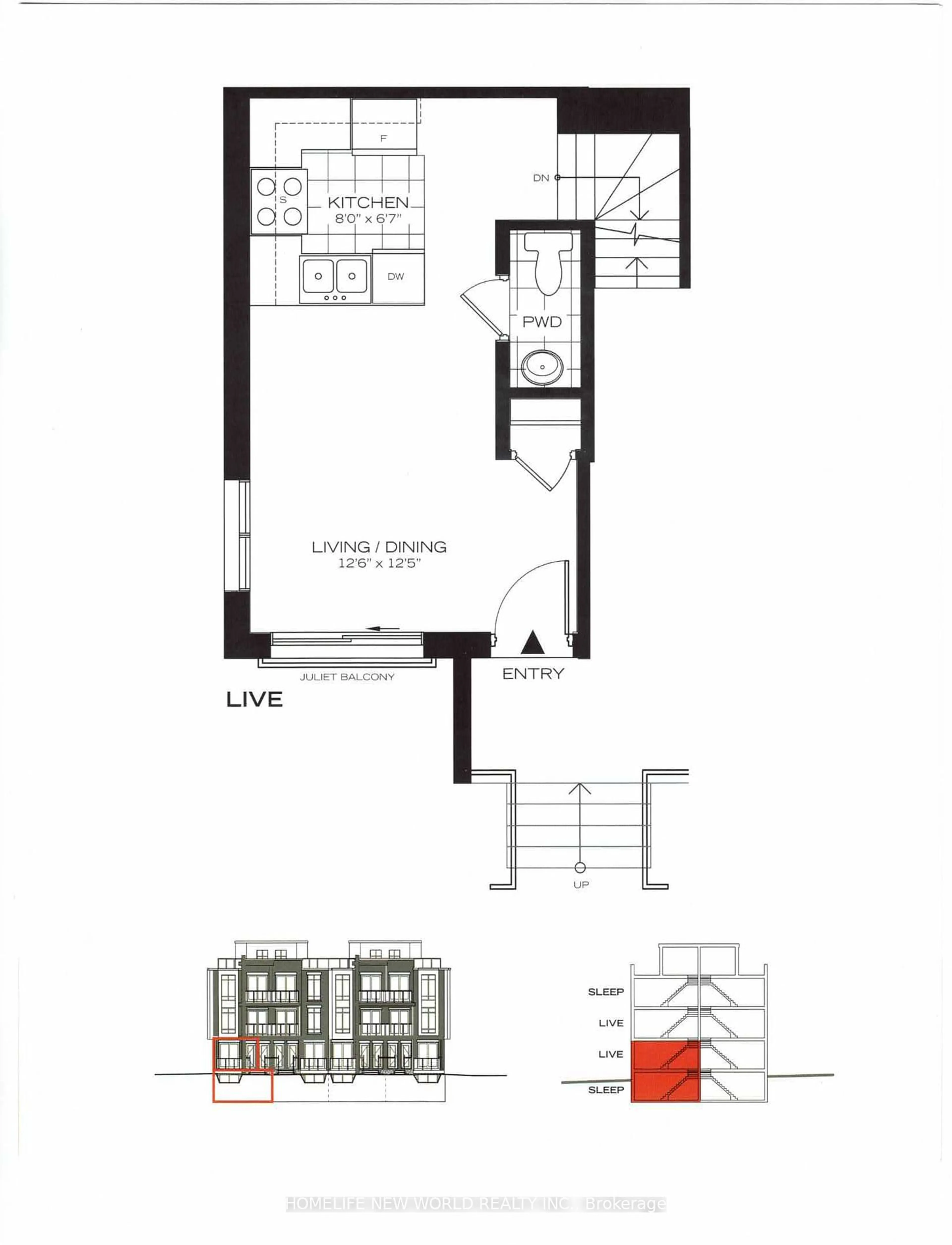 Floor plan for 717 Lawrence Ave #39, Toronto Ontario M6A 0C6