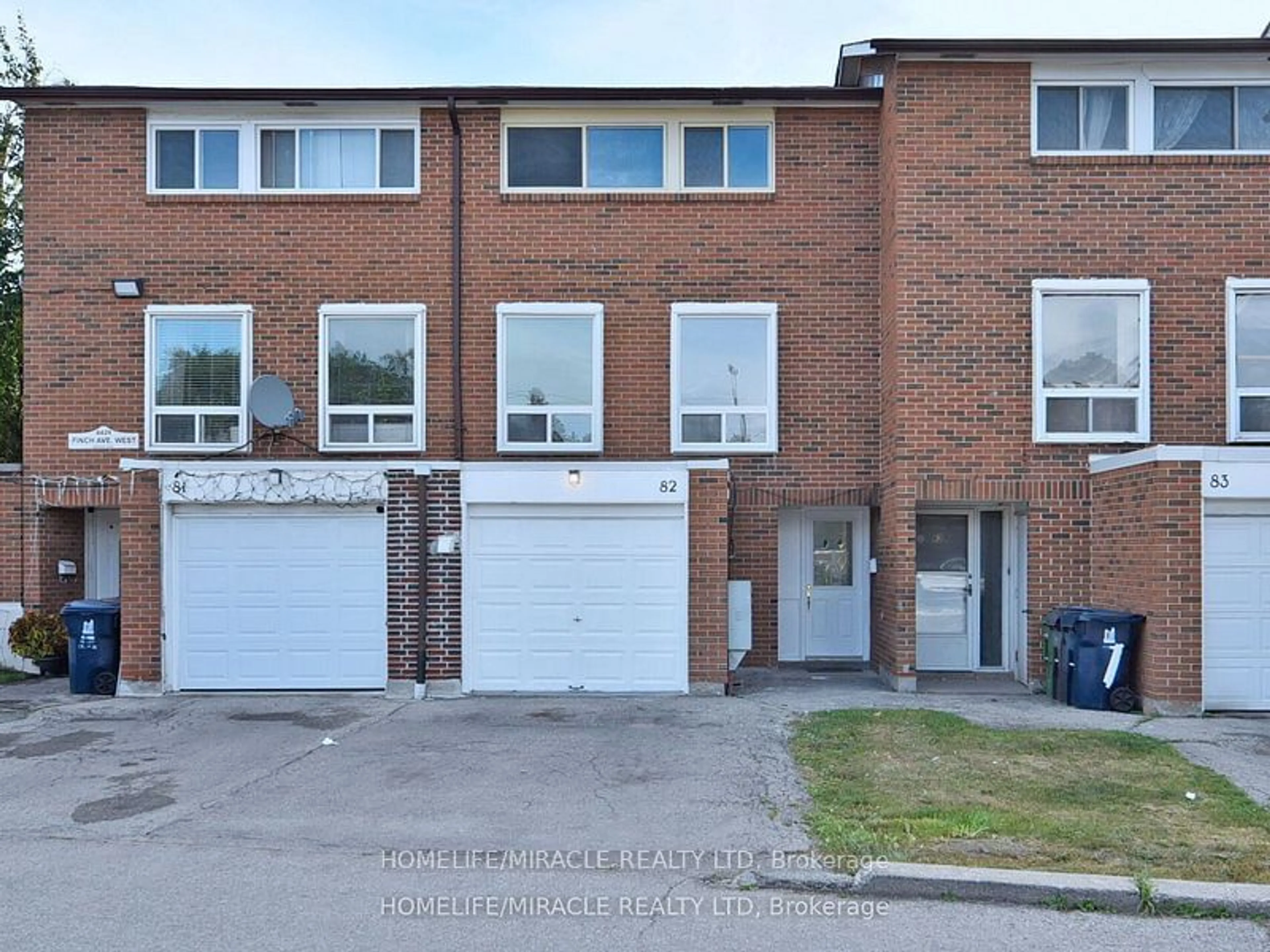 A pic from exterior of the house or condo, the street view for 6429 Finch Ave #82, Toronto Ontario M9V 1T3