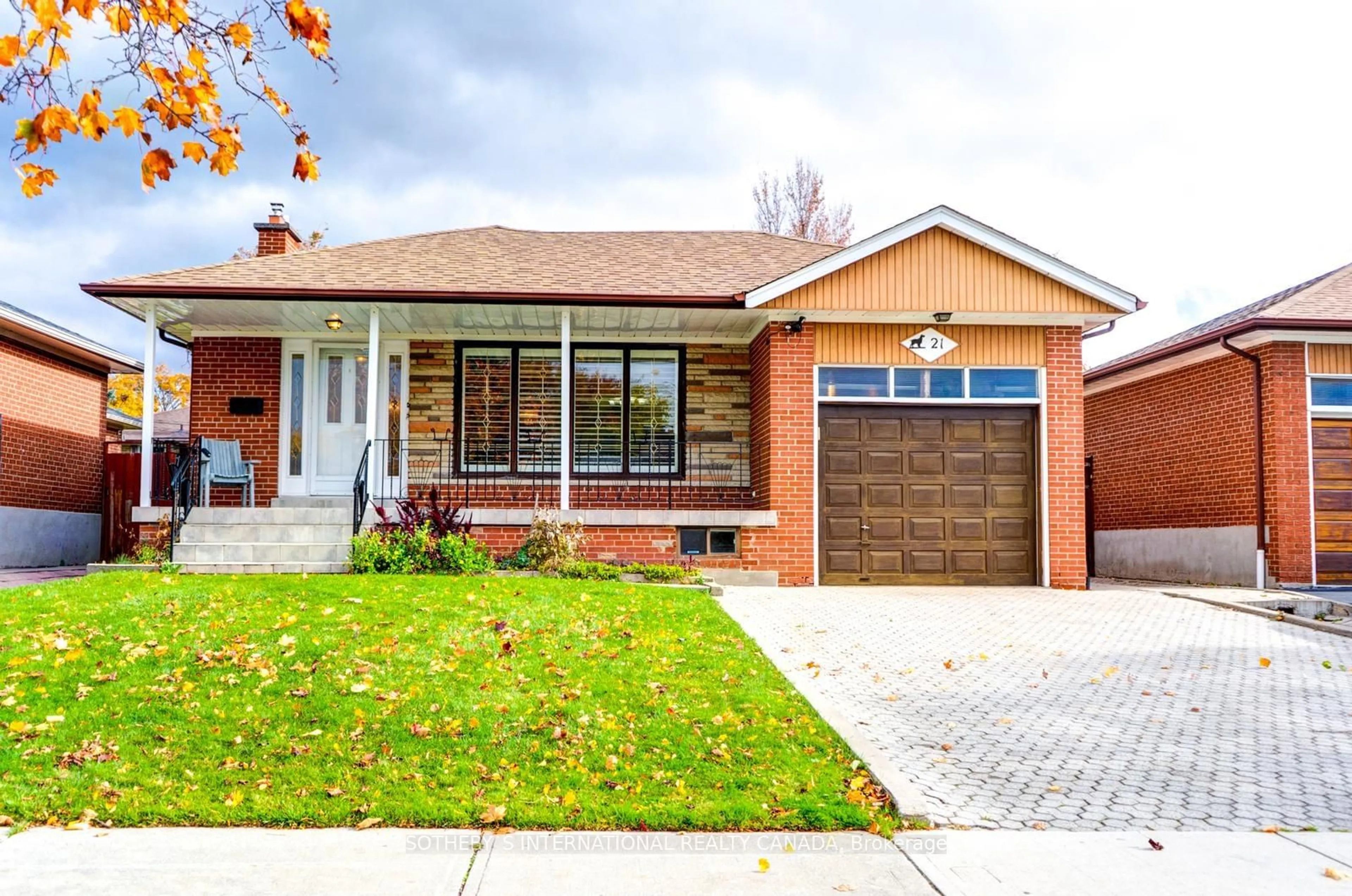 Home with brick exterior material for 21 Groverdale Rd, Toronto Ontario M9C 3M7