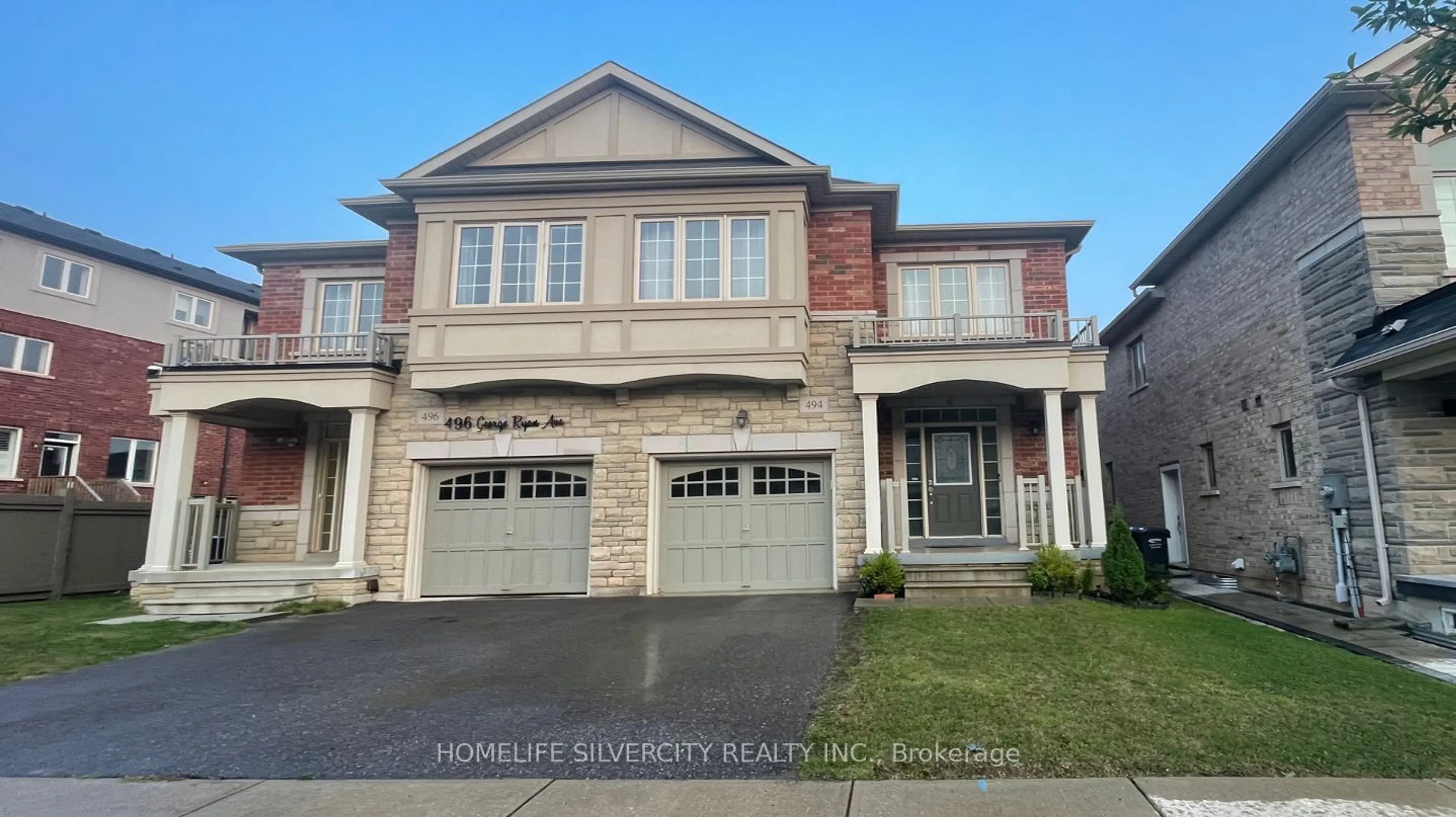 Frontside or backside of a home, the street view for 494 George Ryan Ave, Oakville Ontario L6H 0S5